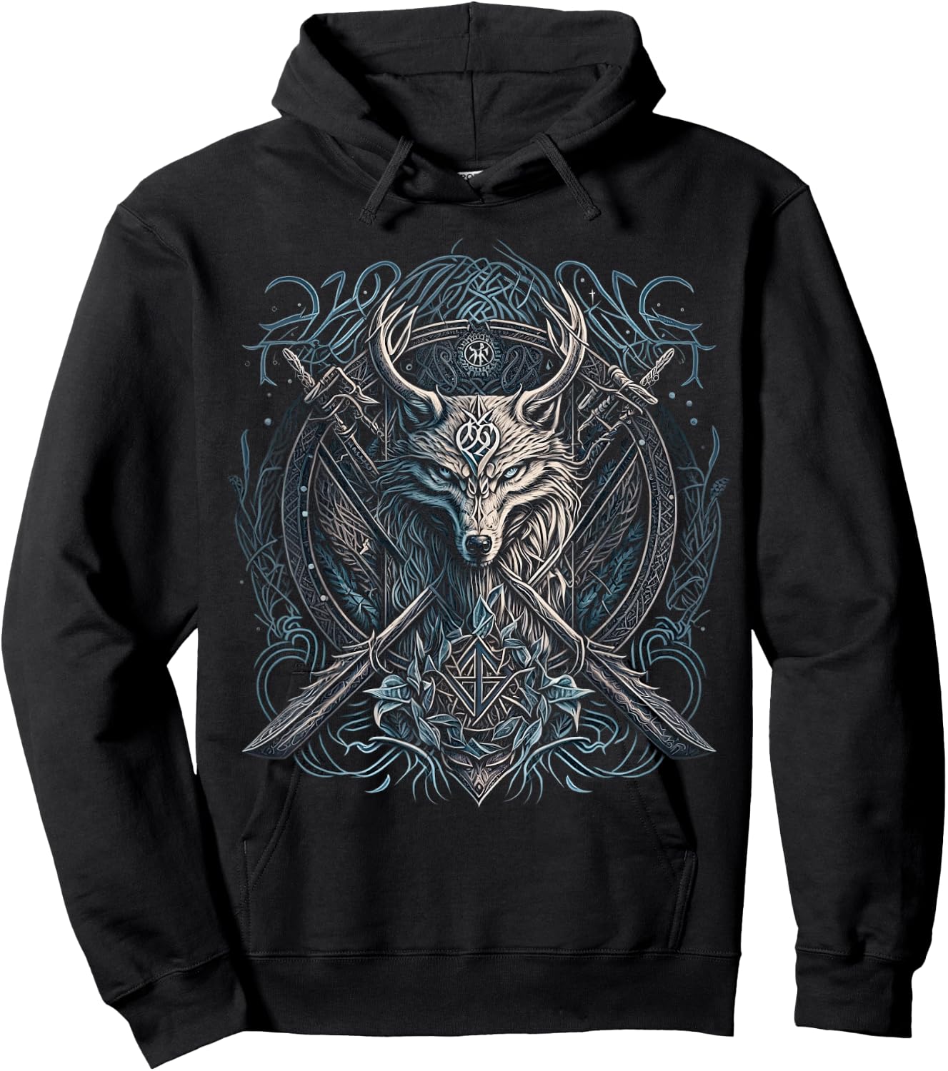 Odin's Wolf Fenrir Northman Valhalla Norse Mythology Hoodie - Hoodie | Black