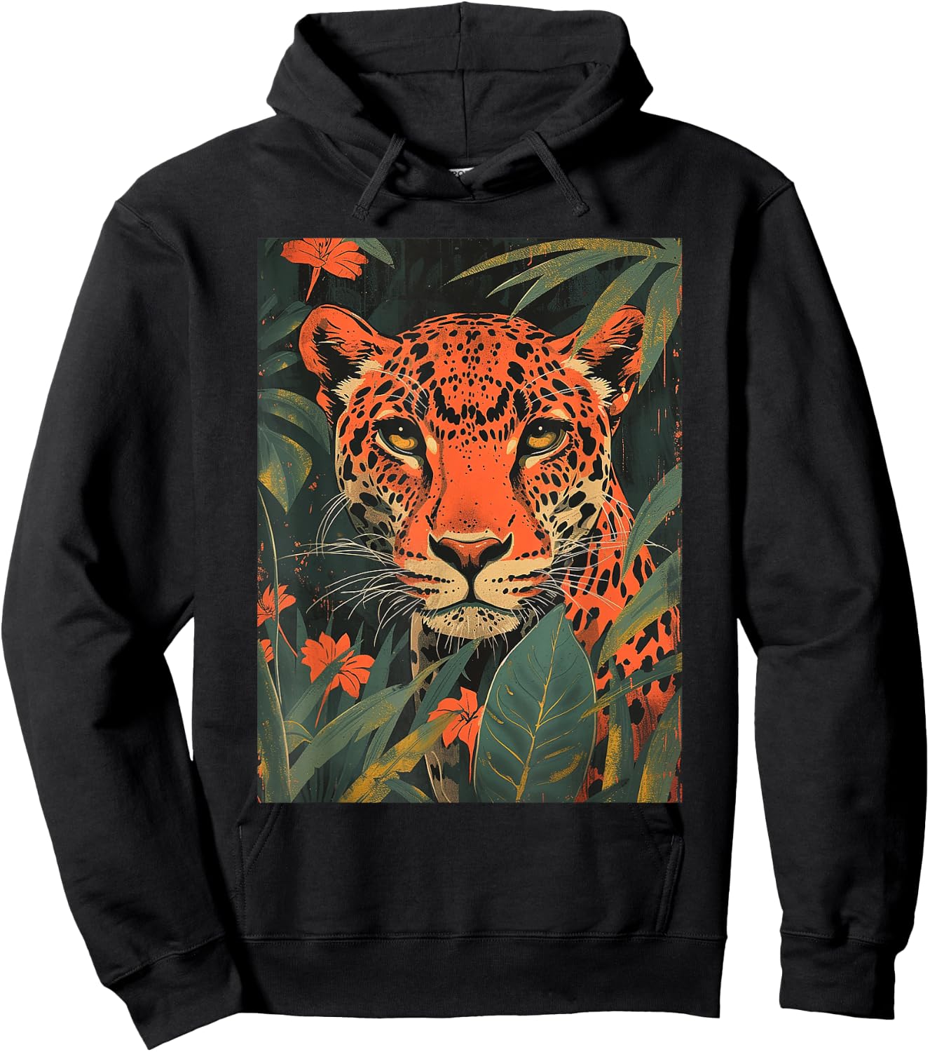 Jungle Leopard's Gaze for Wild Animal lover Leopard Hoodie - Hoodie | Black