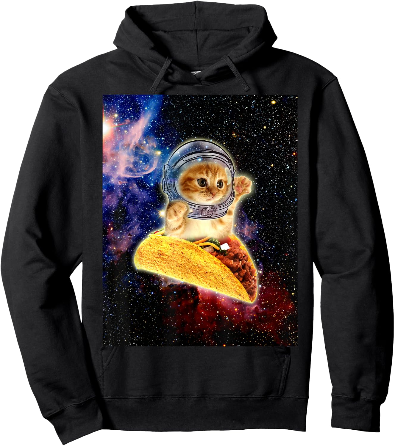 Crazy Space Taco Cat Funny v2 Hoodie - Hoodie | Black