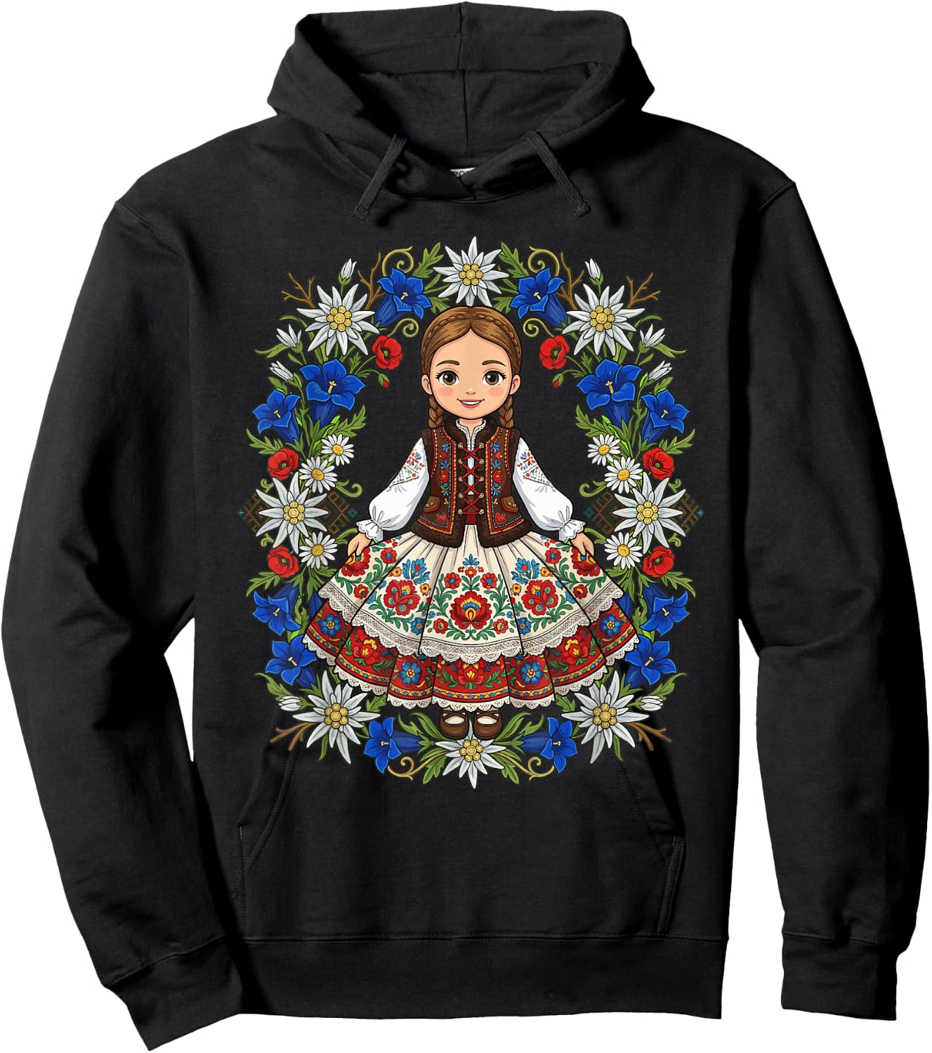 Dabbing Polish Princess Meme Polish Pride Folk Art Hoodie - Hoodie | Black