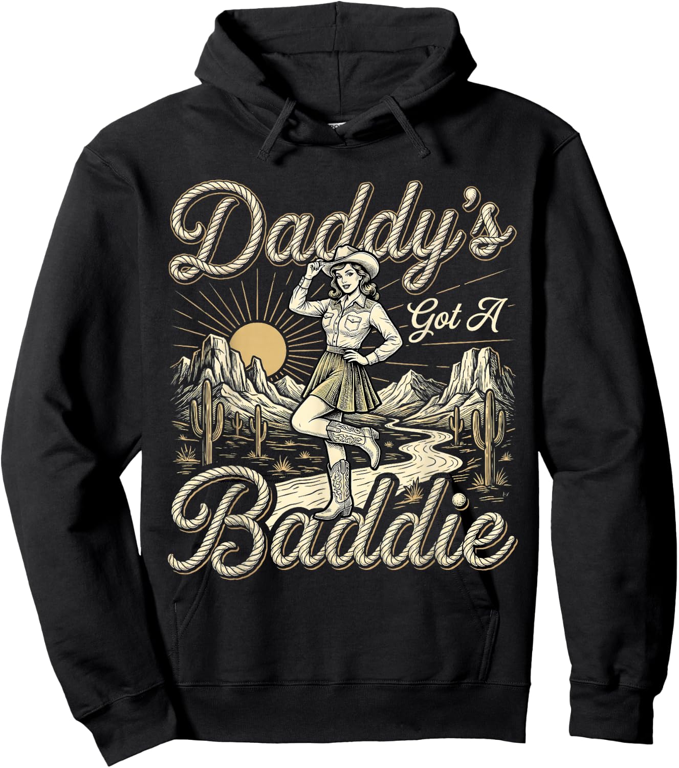 Daddy's Got A Baddie Country Western Sassy Wife Hoodie - Hoodie | Black