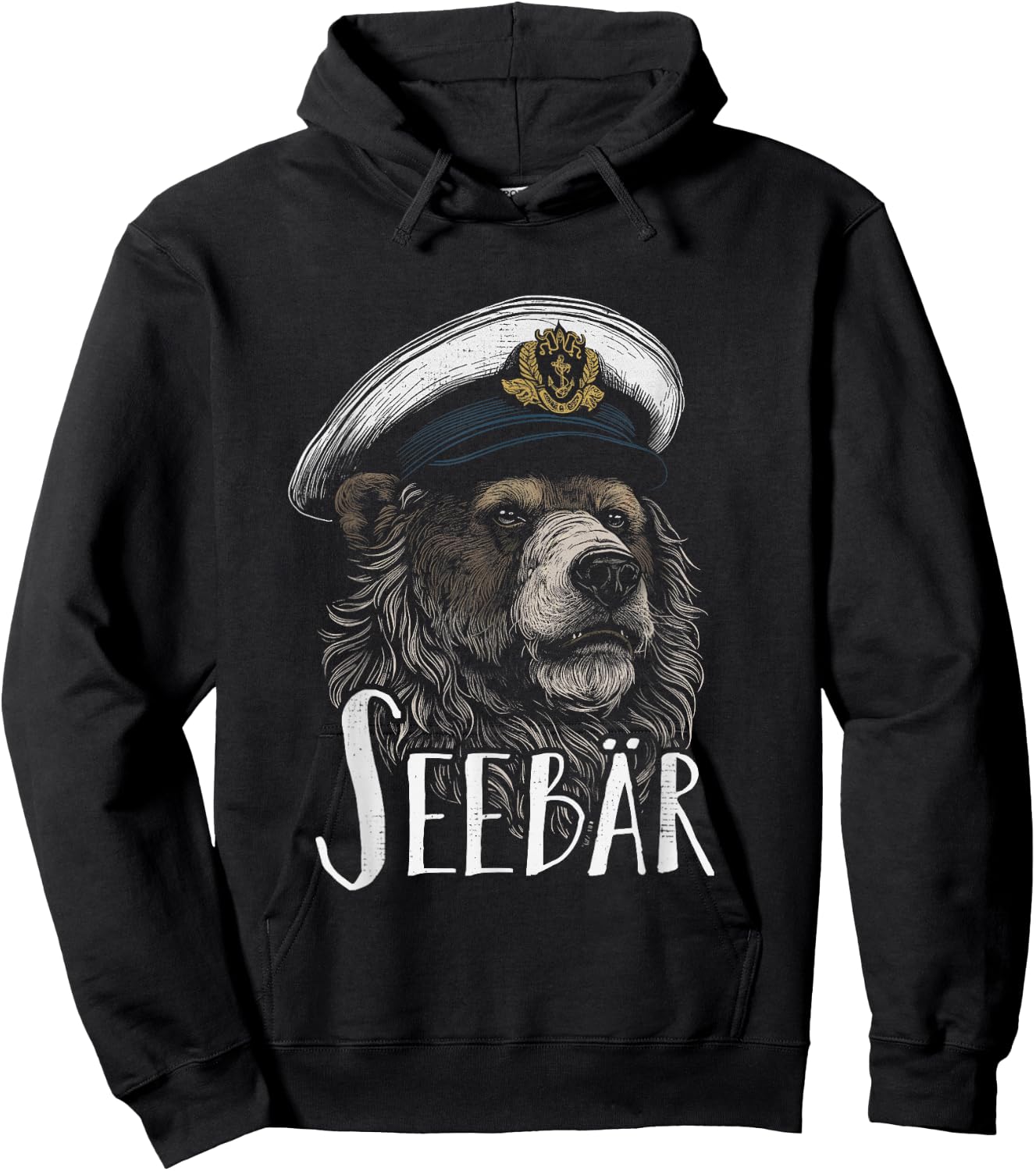 with Seebär Sailing Boat, black Hoodie - Hoodie | Black