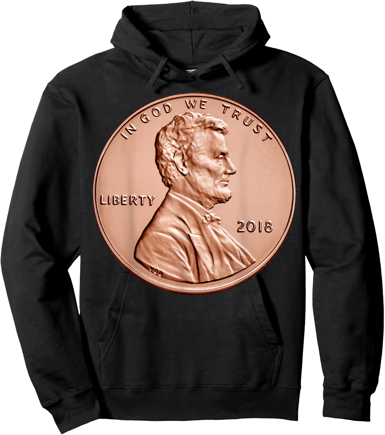 Penny Lincoln USA Coin 1 Cent America United States Hoodie - Hoodie | Black