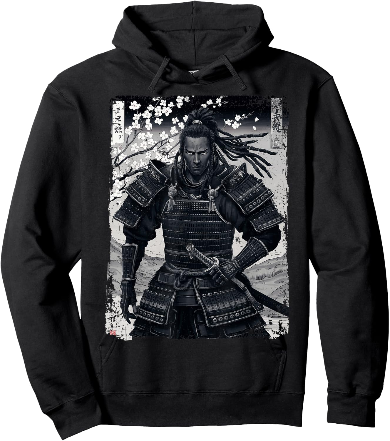 Yasuke First Black Warrior Samurai Japanese Art , Black, S Hoodie - Hoodie | Black