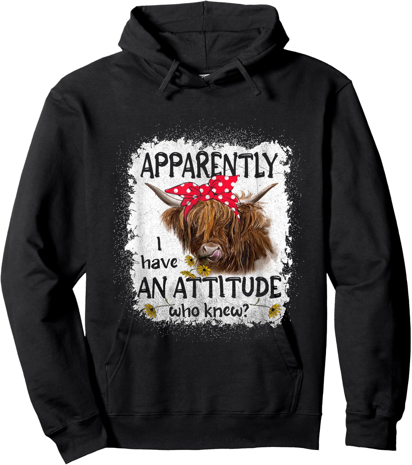 Highland Cow Apparently I Have An Attitude Who Knew Hoodie - Hoodie | Black