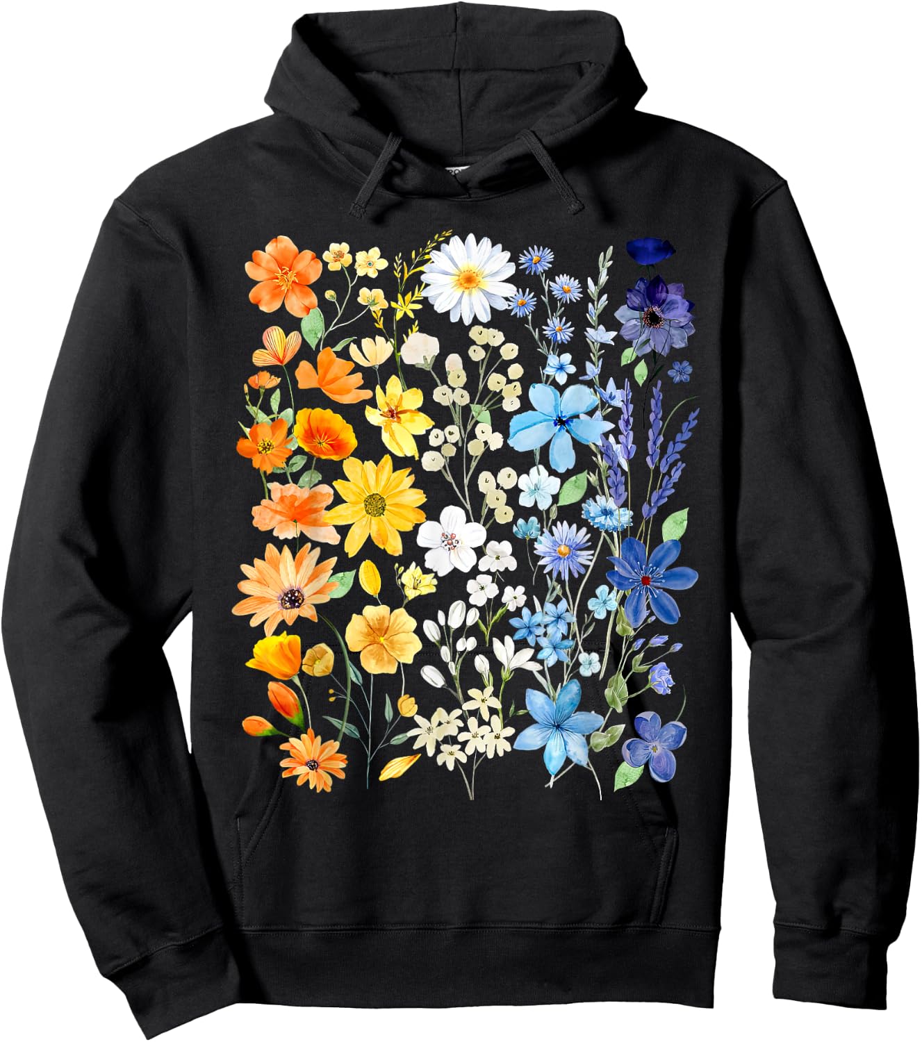 AroAce Pride Wildflowers Subtle Aroace LGBTQ Proud Asexual Hoodie - Hoodie | Black