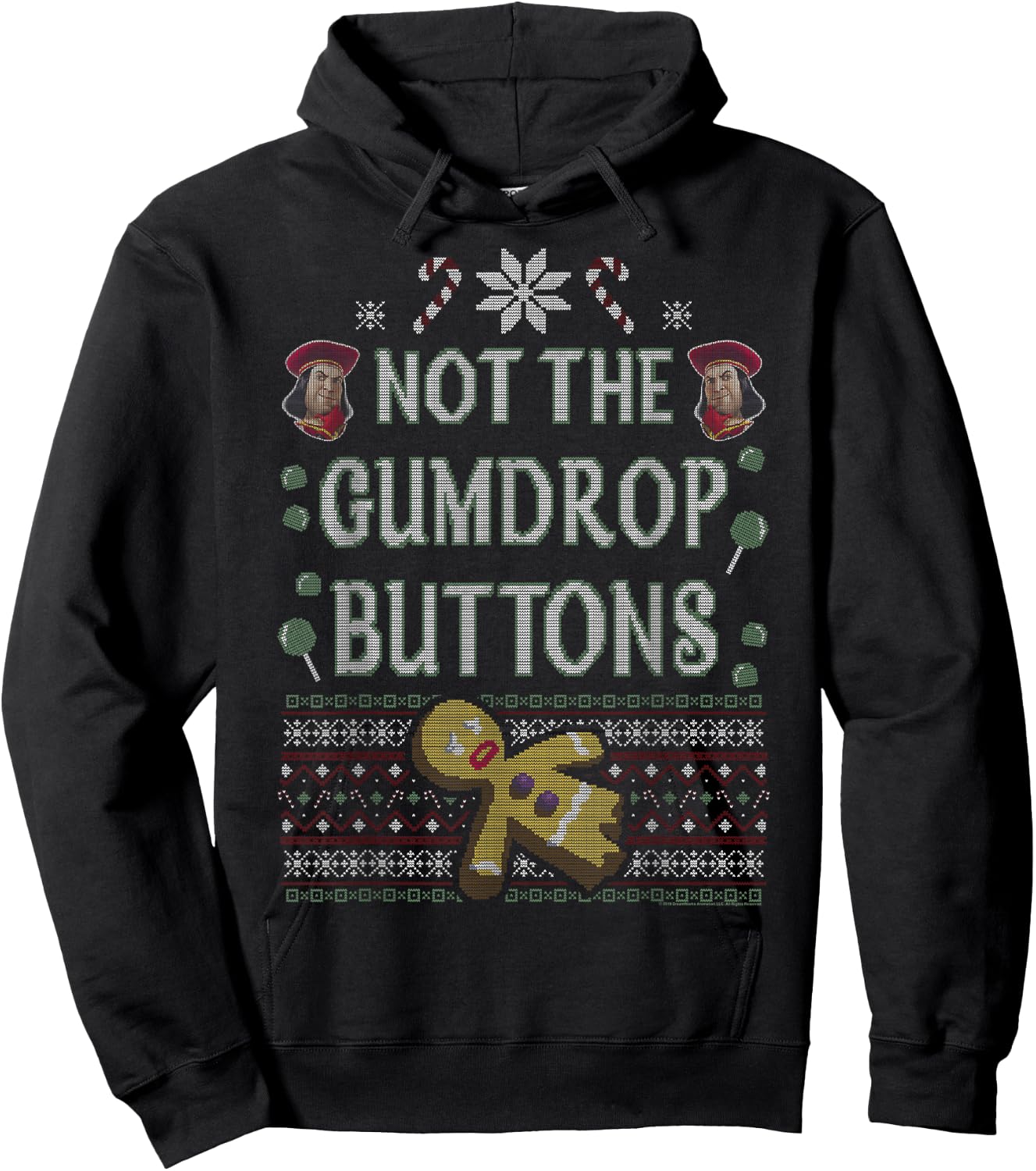 Shrek Not The Gumdrop Buttons Ugly Sweater Style Christmas Hoodie - Hoodie | Black