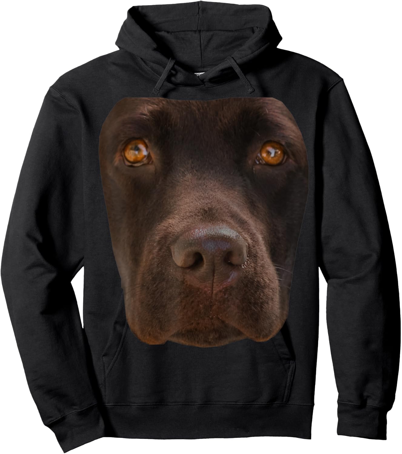 Chocolate Lab Lovers Dark Brown Dog Face Costume Women Kids Hoodie - Hoodie | Black