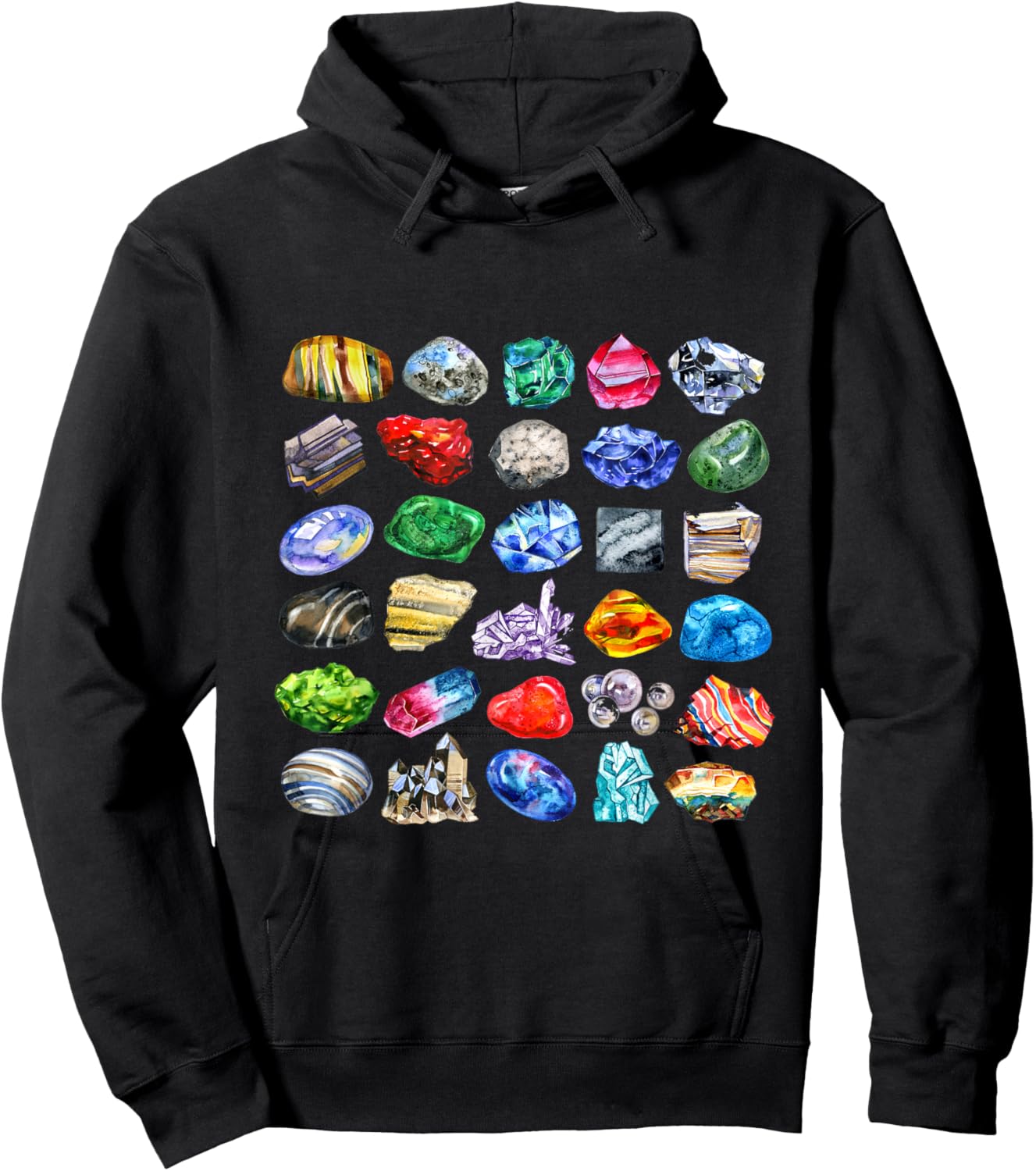 Minerals Gems and Crystals Rock Collecting Hoodie - Hoodie | Black