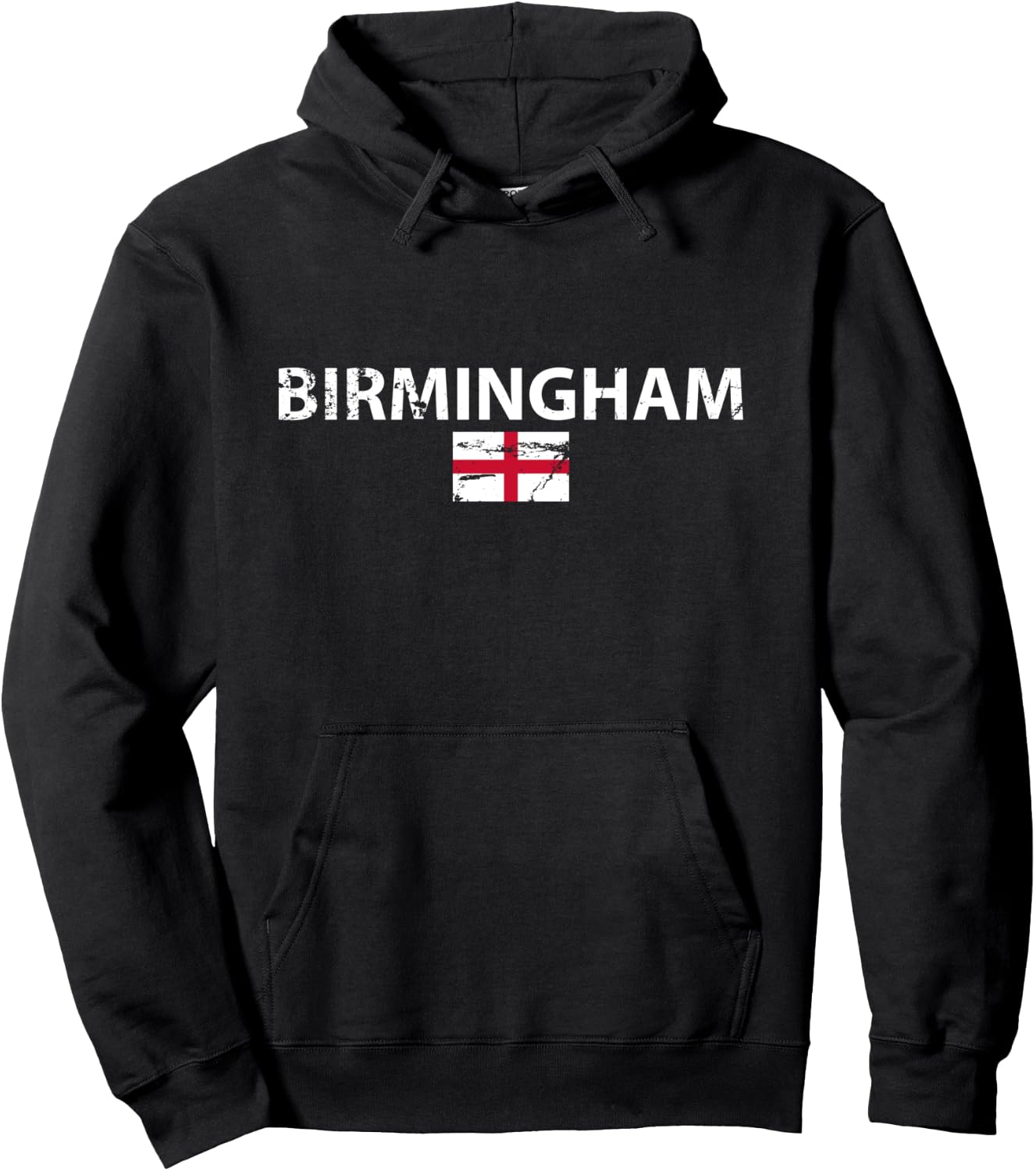Birmingham England Vintage Angleterre Drapeau Anglaise Manche Longue Hoodie - Hoodie | Black