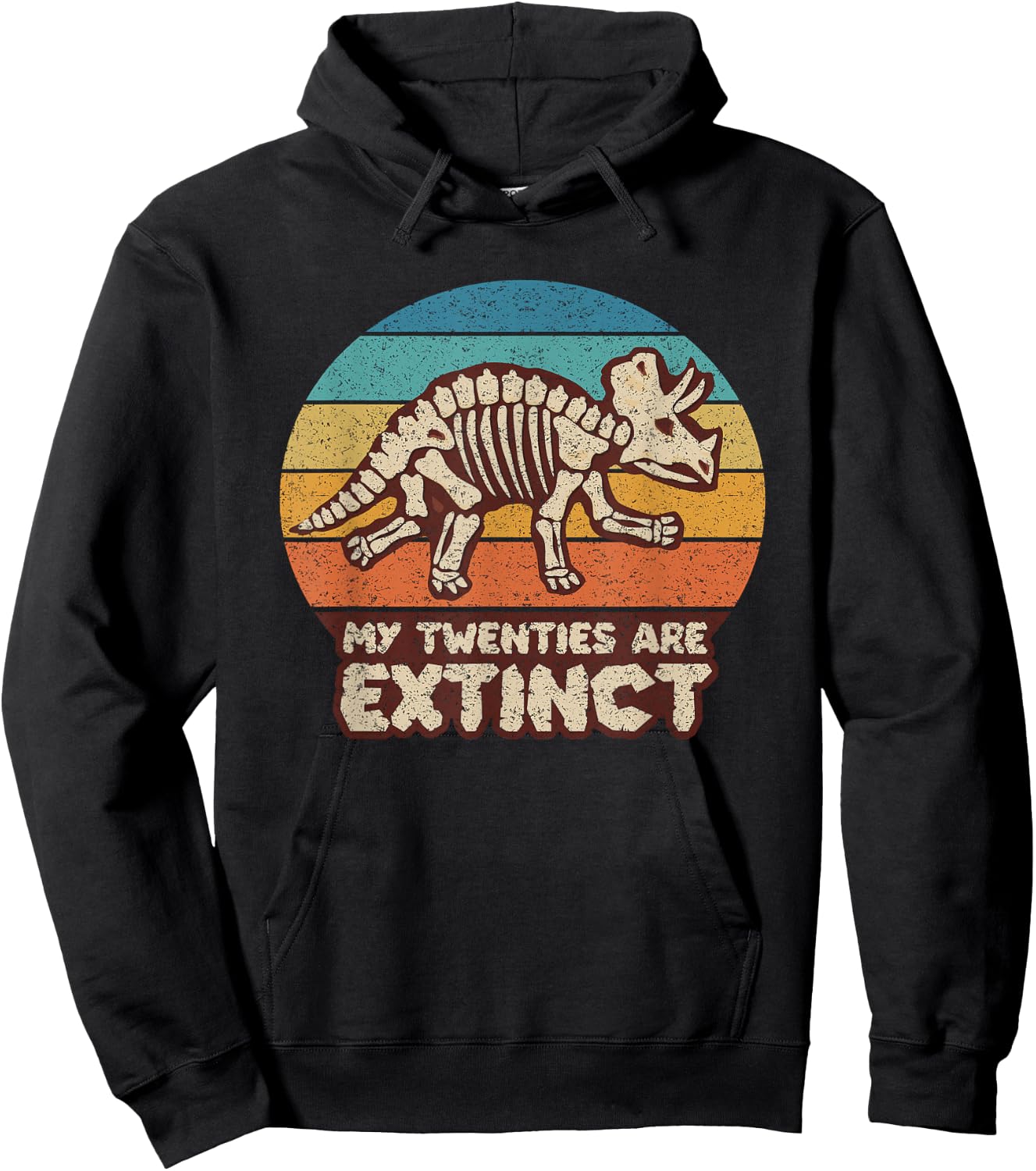 30th Birthday Gift, Dinosaur Lover, Distressed Retro Vintage Hoodie - Hoodie | Black