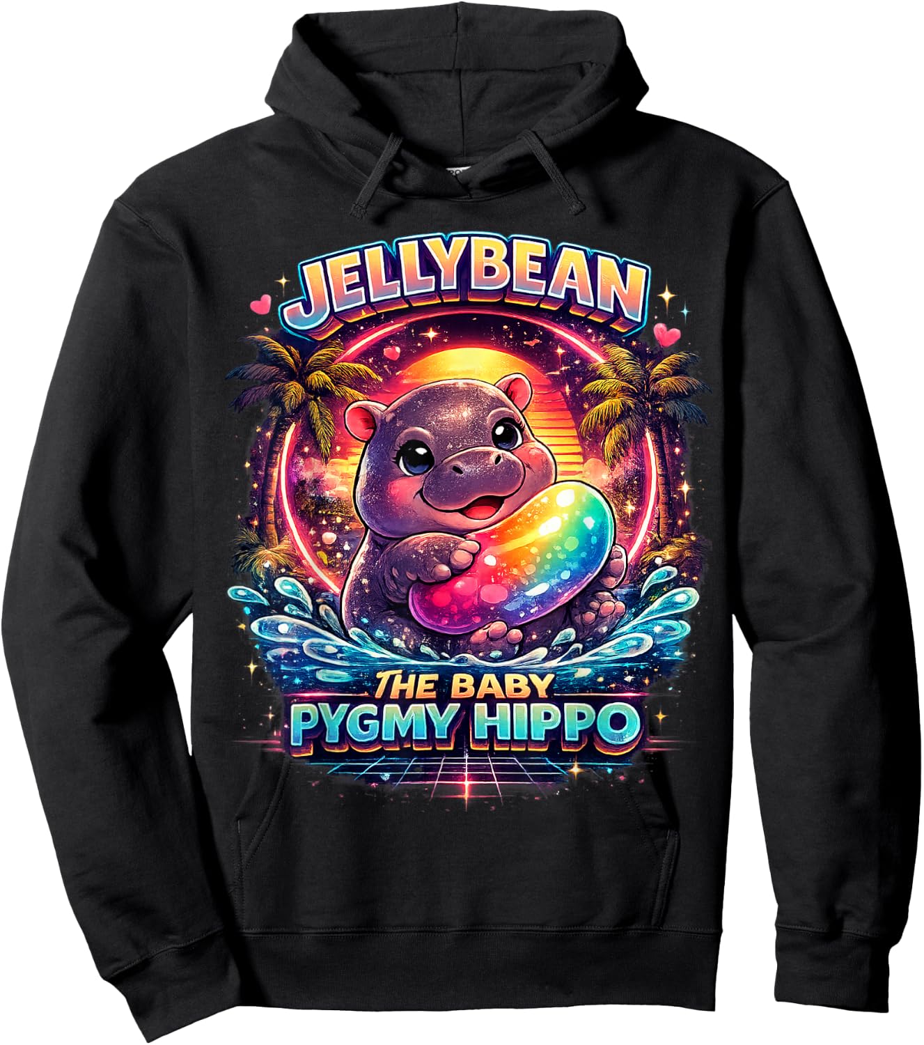 Jellybean Baby Pygmy Hippo Hoodie - Hoodie | Black