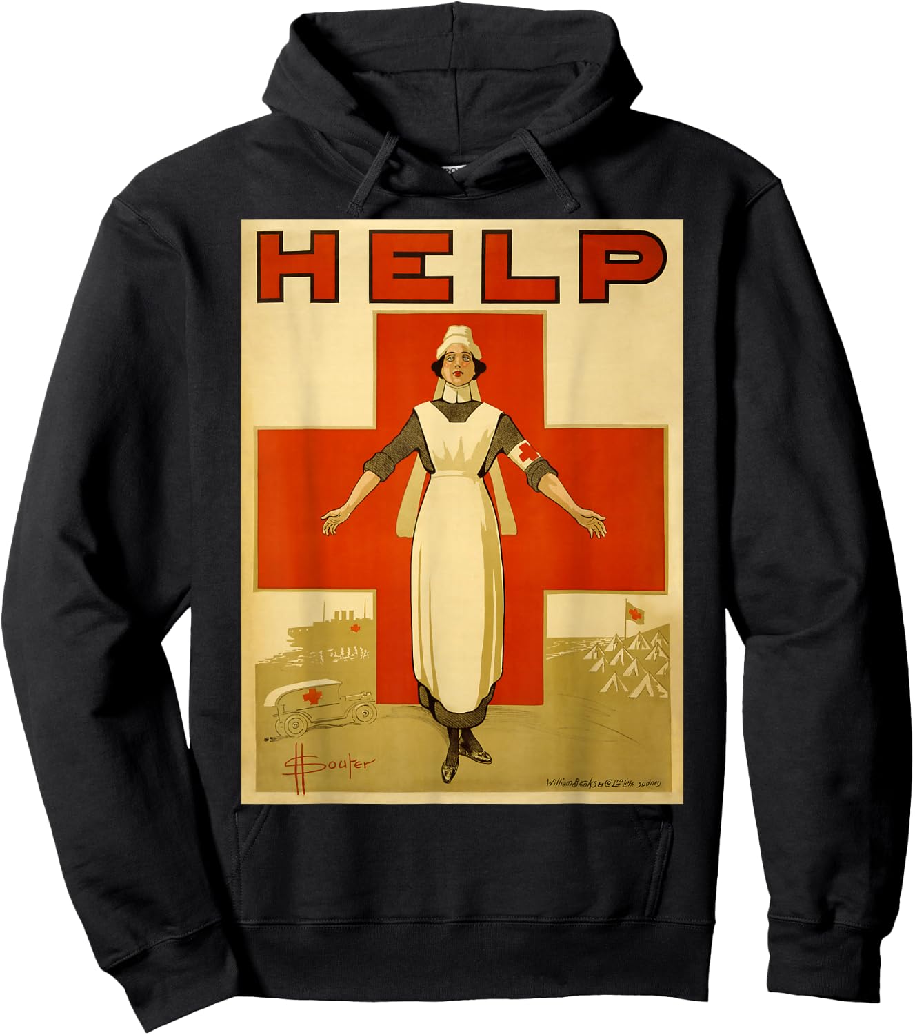 Vintage Poster - Rotes Kreuz Retro Hoodie - Hoodie | Black