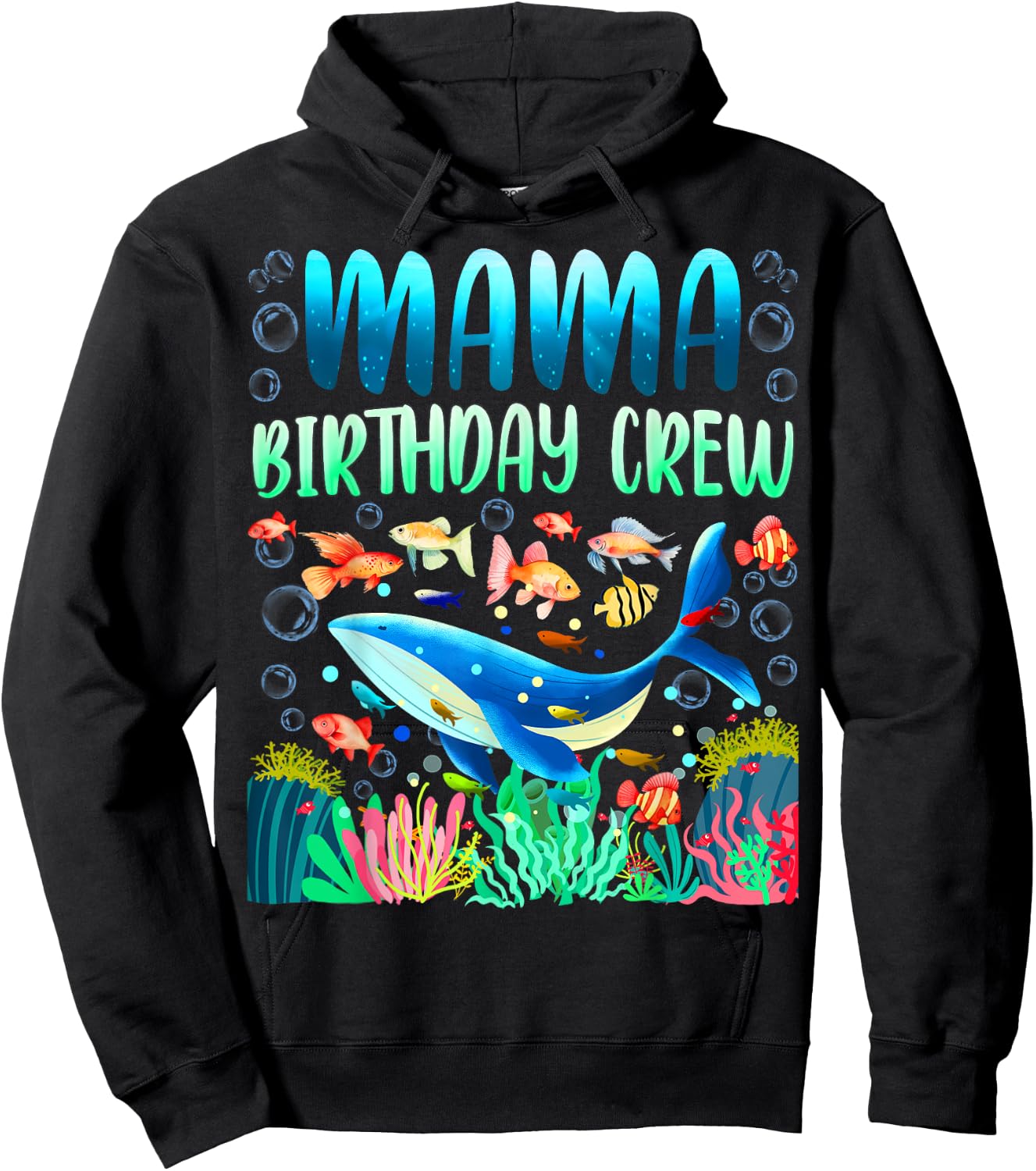 Mama Of The Birthday Boy Sea Fish Ocean Animals Aquarium Hoodie - Hoodie | Black