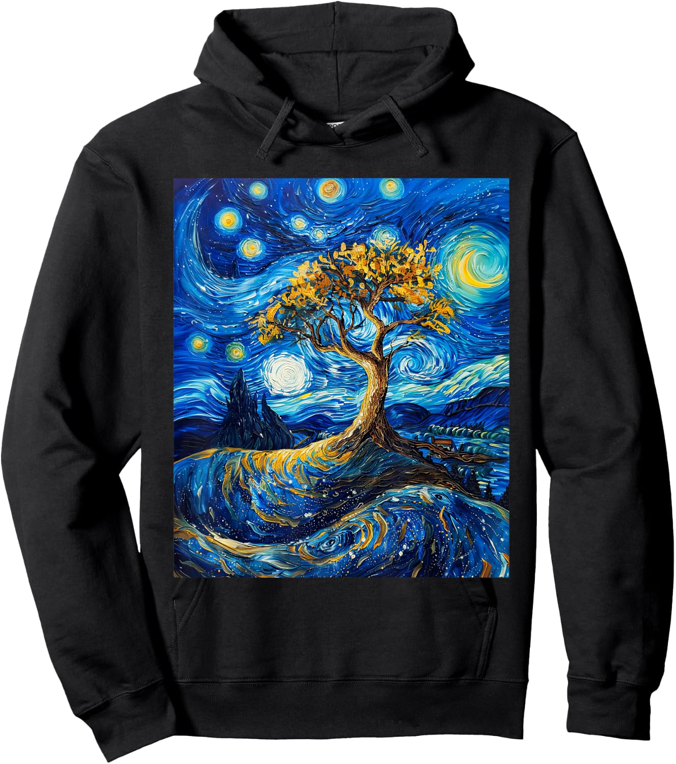 Yggdrasil Tree Of Life Van Gogh Style Starry Night Hoodie - Hoodie | Black