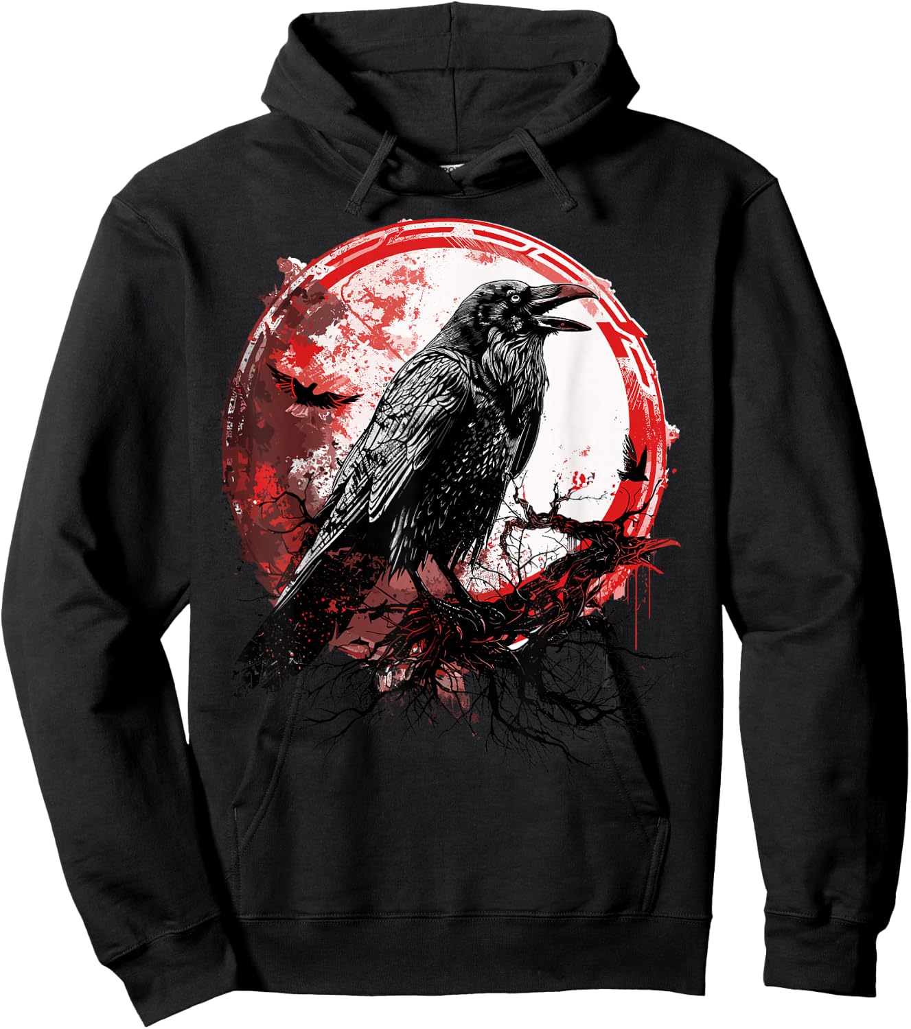 Odin Ravens Huginn & Muninn Vegvisir Vikings Myth Norse Hoodie - Hoodie | Black