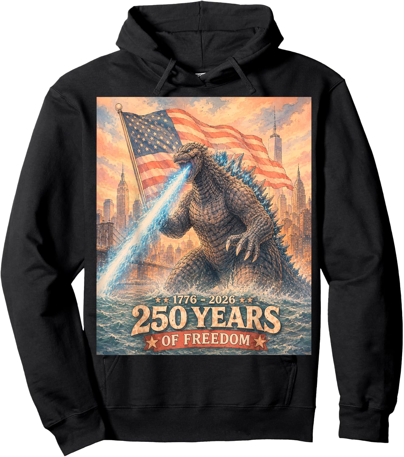 Kaiju Monster Japanese 250th Anniversary America July 2026 Hoodie - Hoodie | Black