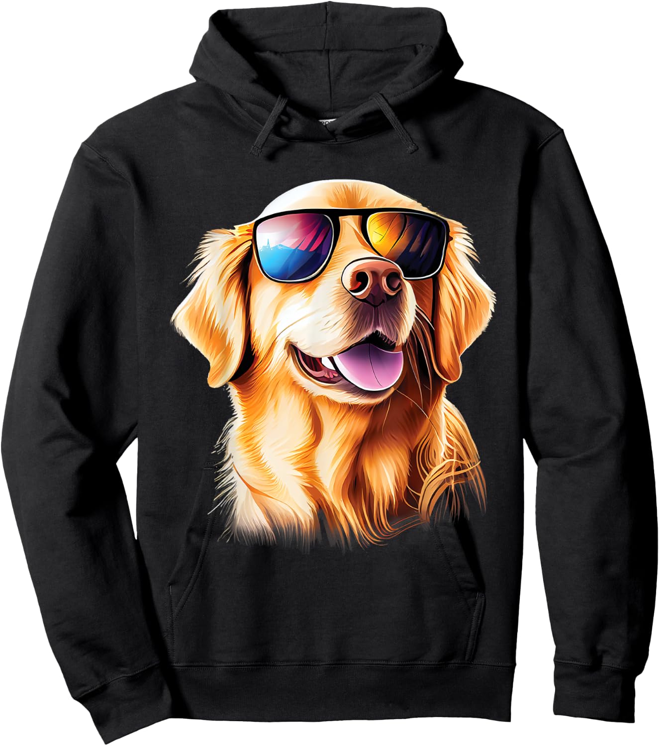 Golden Retriever With Sunglasses - Pet Lover Dog Owner Men Women Girls Kids Hoodie - Hoodie | Black