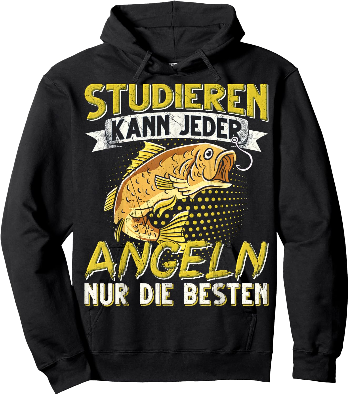 Studier, Just Any Fishing Only The Best Fishing , black, s Hoodie - Hoodie | Black