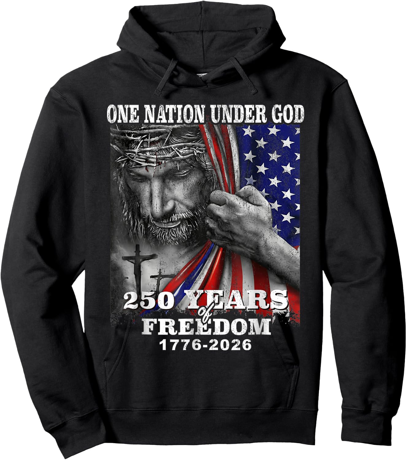 250 Years Freedom 1776 2026 250th 4th July Independence Day Hoodie - Hoodie | Black