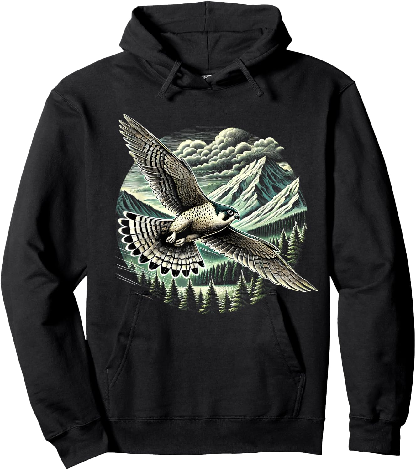 Peregrine Falcon Fly Bird Raptor Lover Birding Watcher Hoodie - Hoodie | Black
