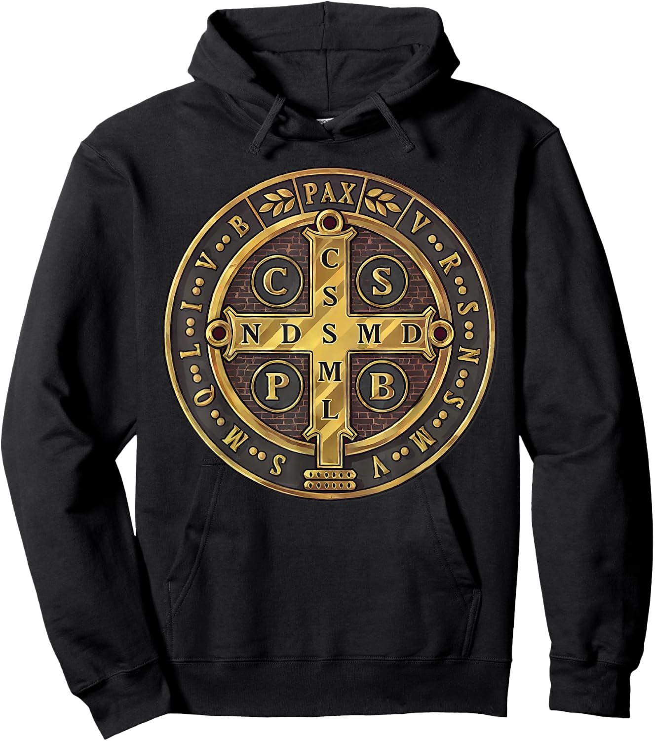Catholic Saint Benedict Medal Hoodie - Hoodie | Black