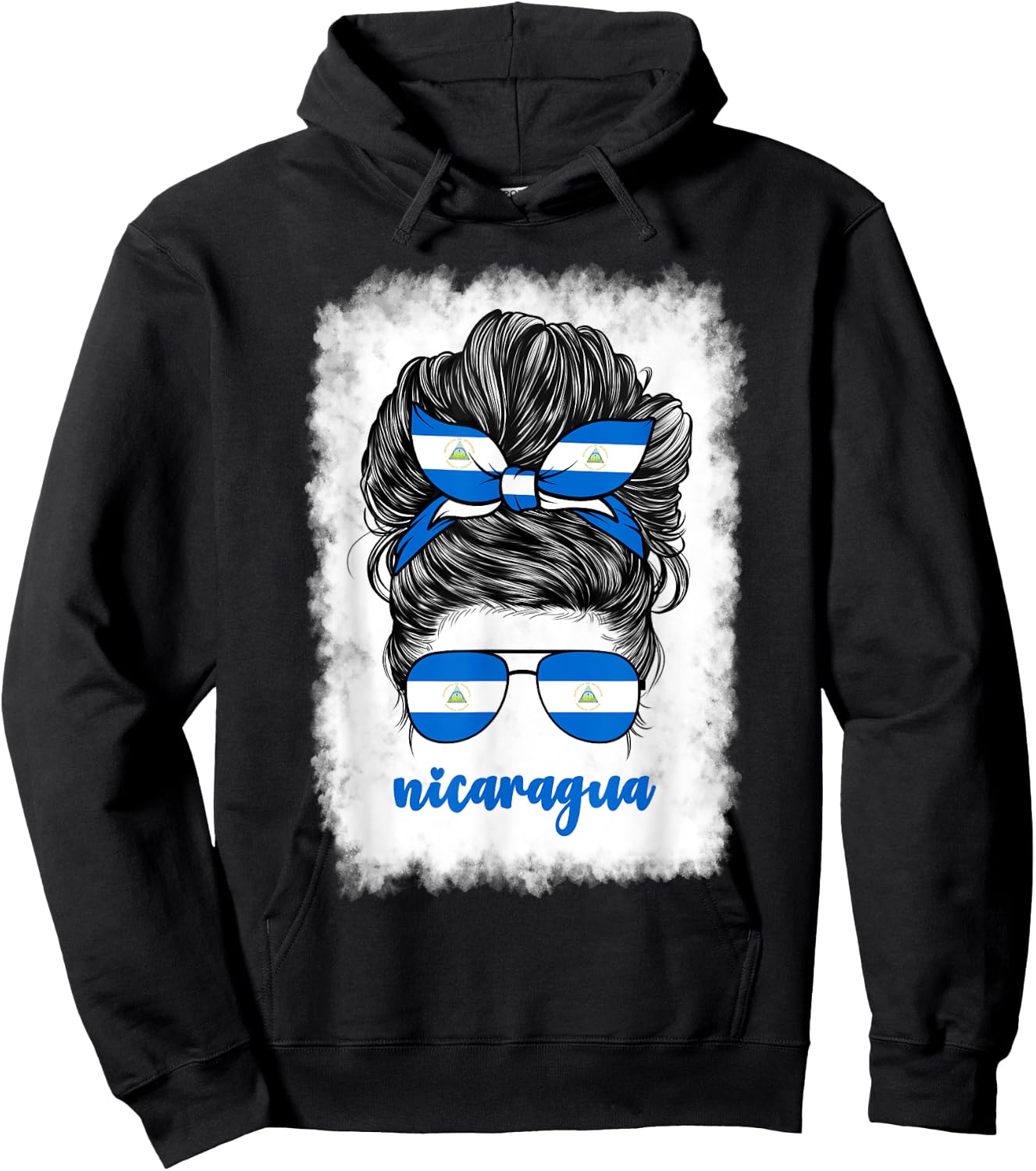 Nicaraguan Girl Woman Nicaragua Flag Nicaraguense Hoodie - Hoodie | Black