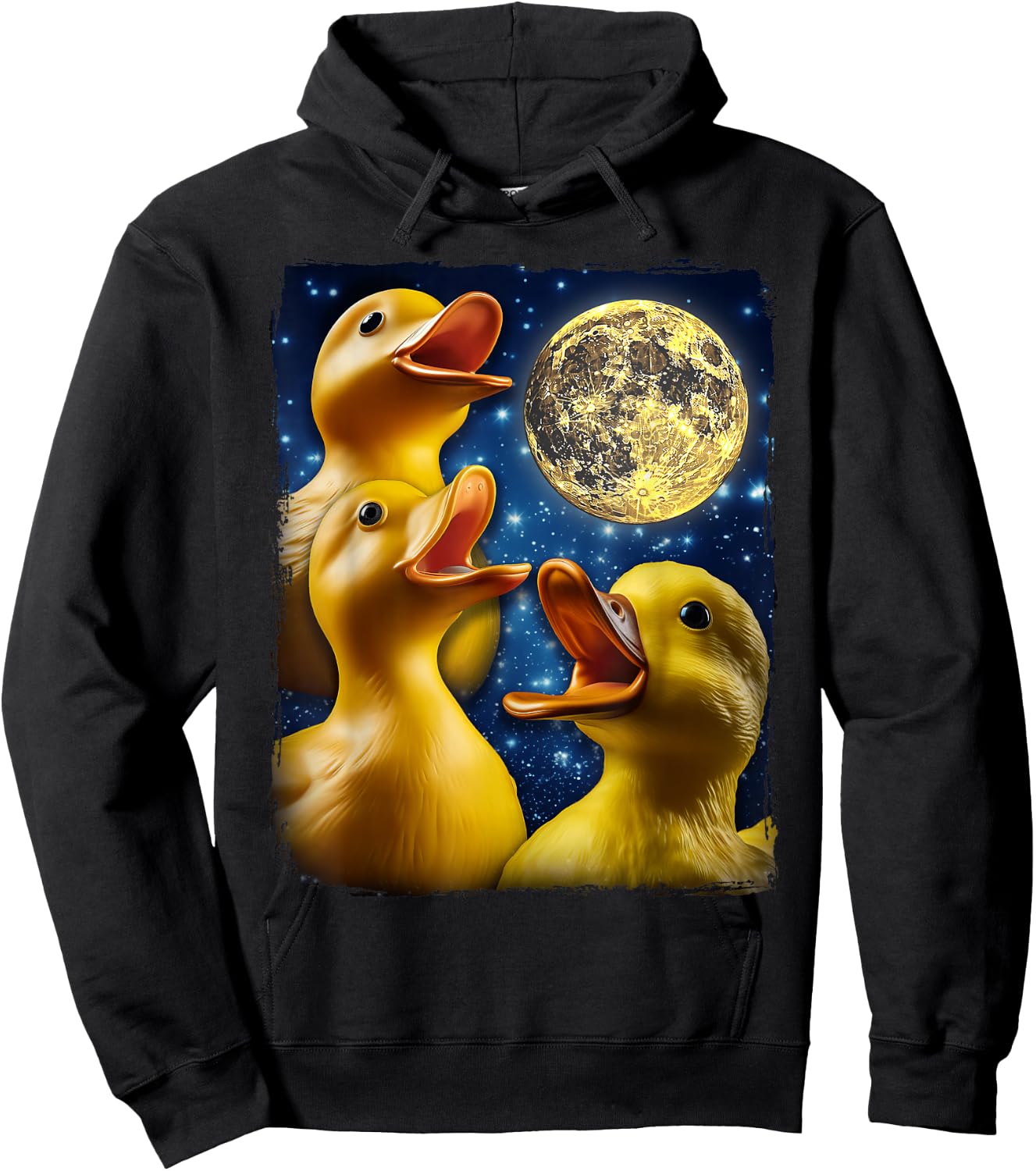Rubber Duck Howling Moon Hoodie - Hoodie | Black