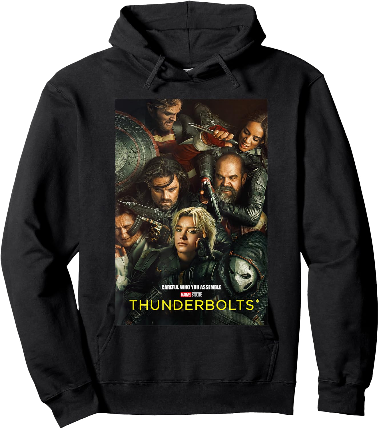 Marvel Thunderbolts Careful Who You Assemble Team Poster Hoodie - Hoodie | Black