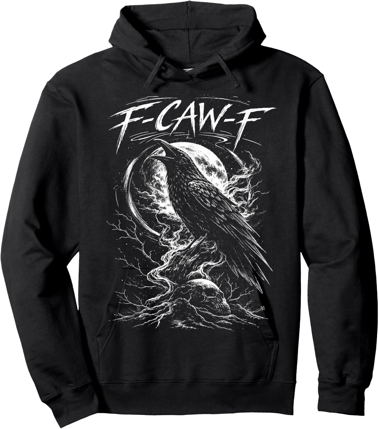 F-Caw-F Black Crow Raven F Caw F Gothic Bird Lover Humor Hoodie - Hoodie | Black