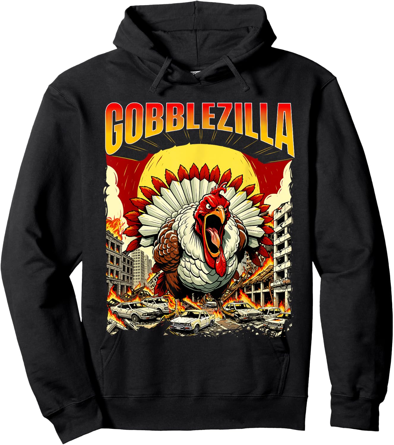 Fall & Thanksgiving Shirts Gobblezilla - Thanksgiving Day Fall Holiday Hoodie - Hoodie | Black