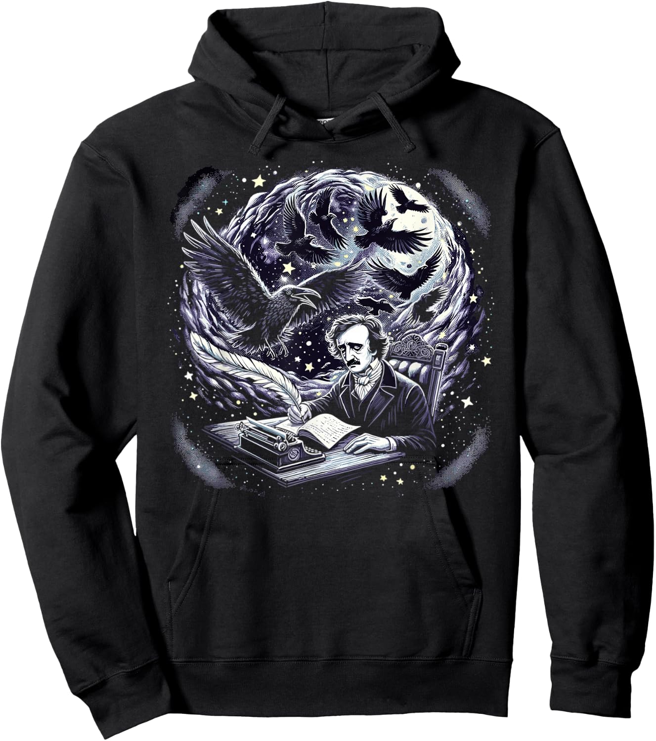 Edgar Allan Poe Raven Gothic Literature Macabre Poetry Hoodie - Hoodie | Black