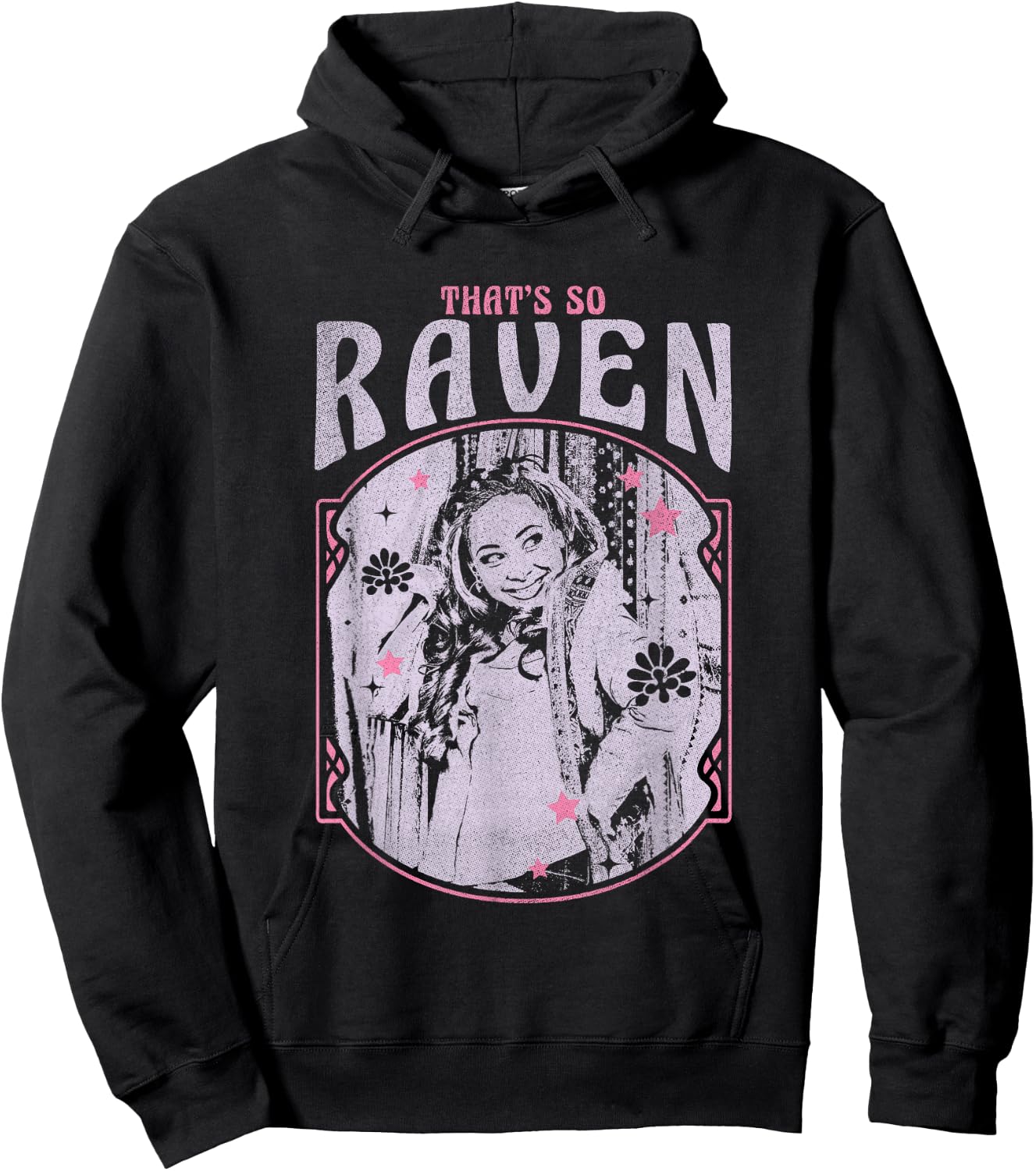 Disney That's So Raven Distressed Black & White Portrait Hoodie - Hoodie | Black