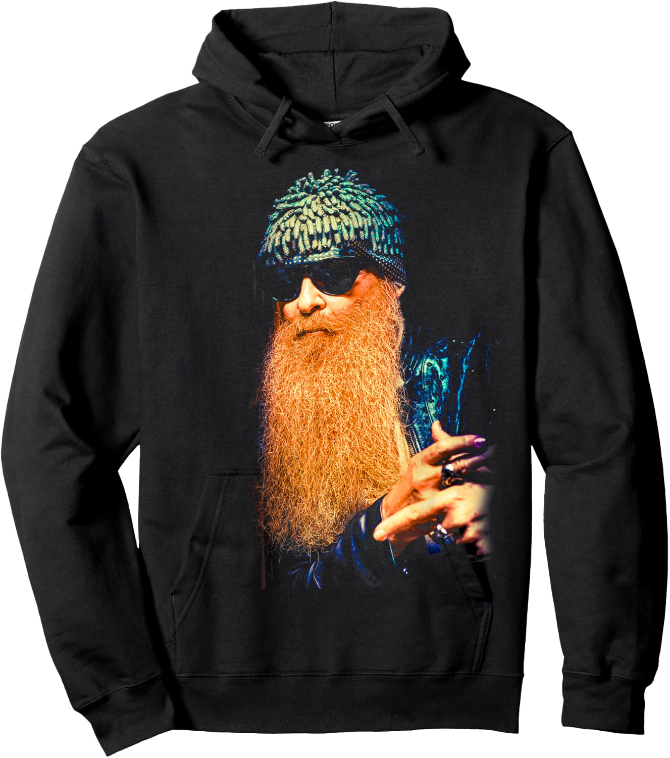 ZZ Top Portrait Official Billy F Gibbons Hoodie - Hoodie | Black