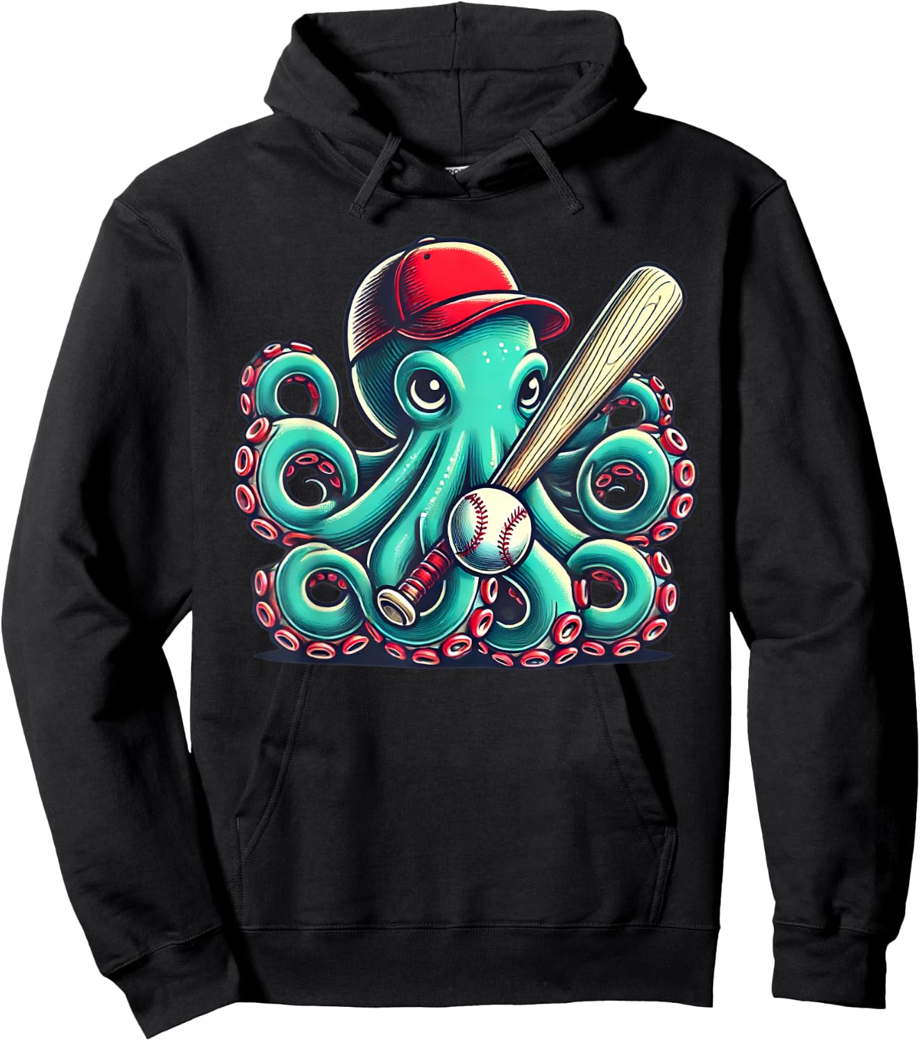 Octopus baseball boys girls sea animals ocean diving Hoodie - Hoodie | Black