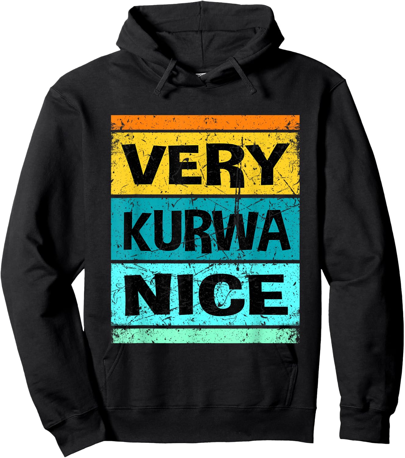 Retro Very Kurwa Nice Shirt Polen Shirt Polska Hoodie - Hoodie | Black