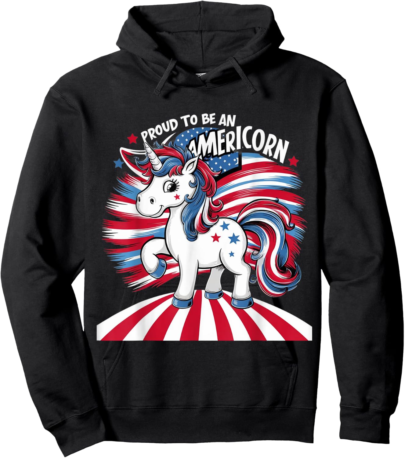 Proud To Be An Americorn Hoodie - Hoodie | Black