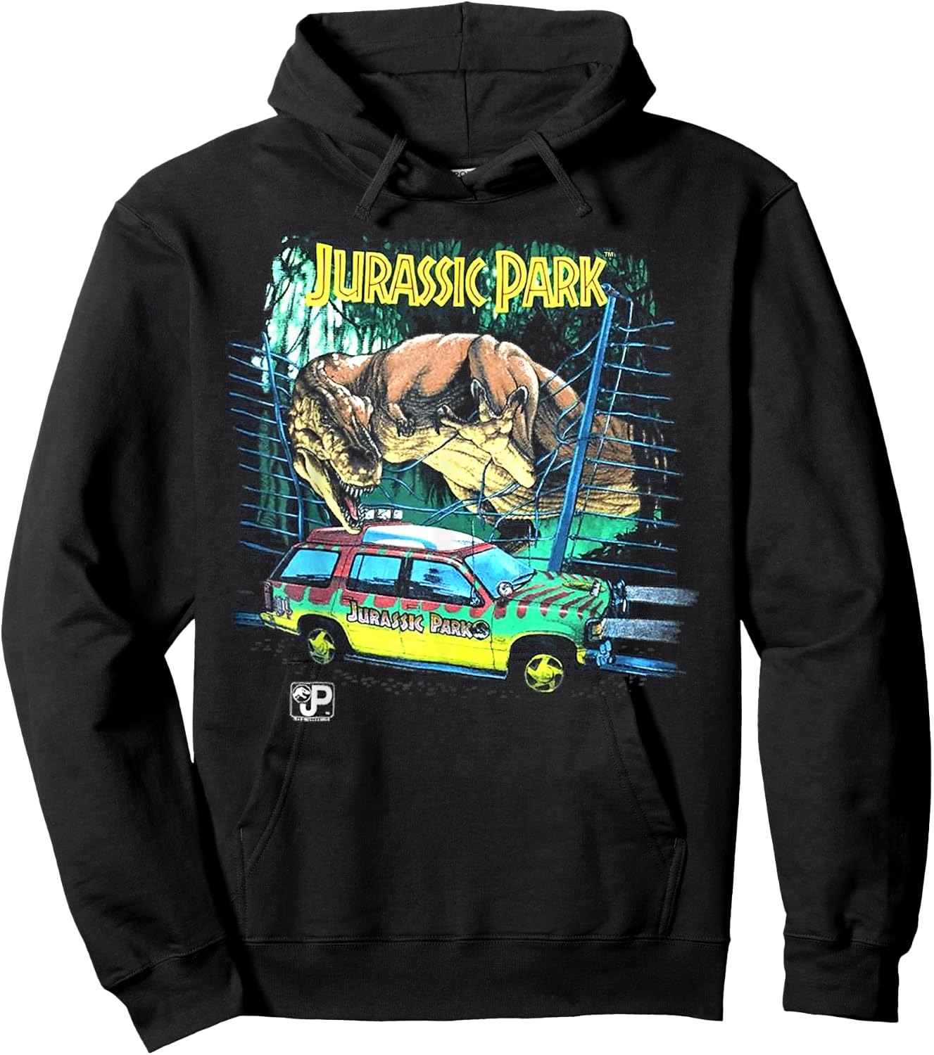 Jurassic Park Vintage Safari Drive Scene Hoodie - Hoodie | Black