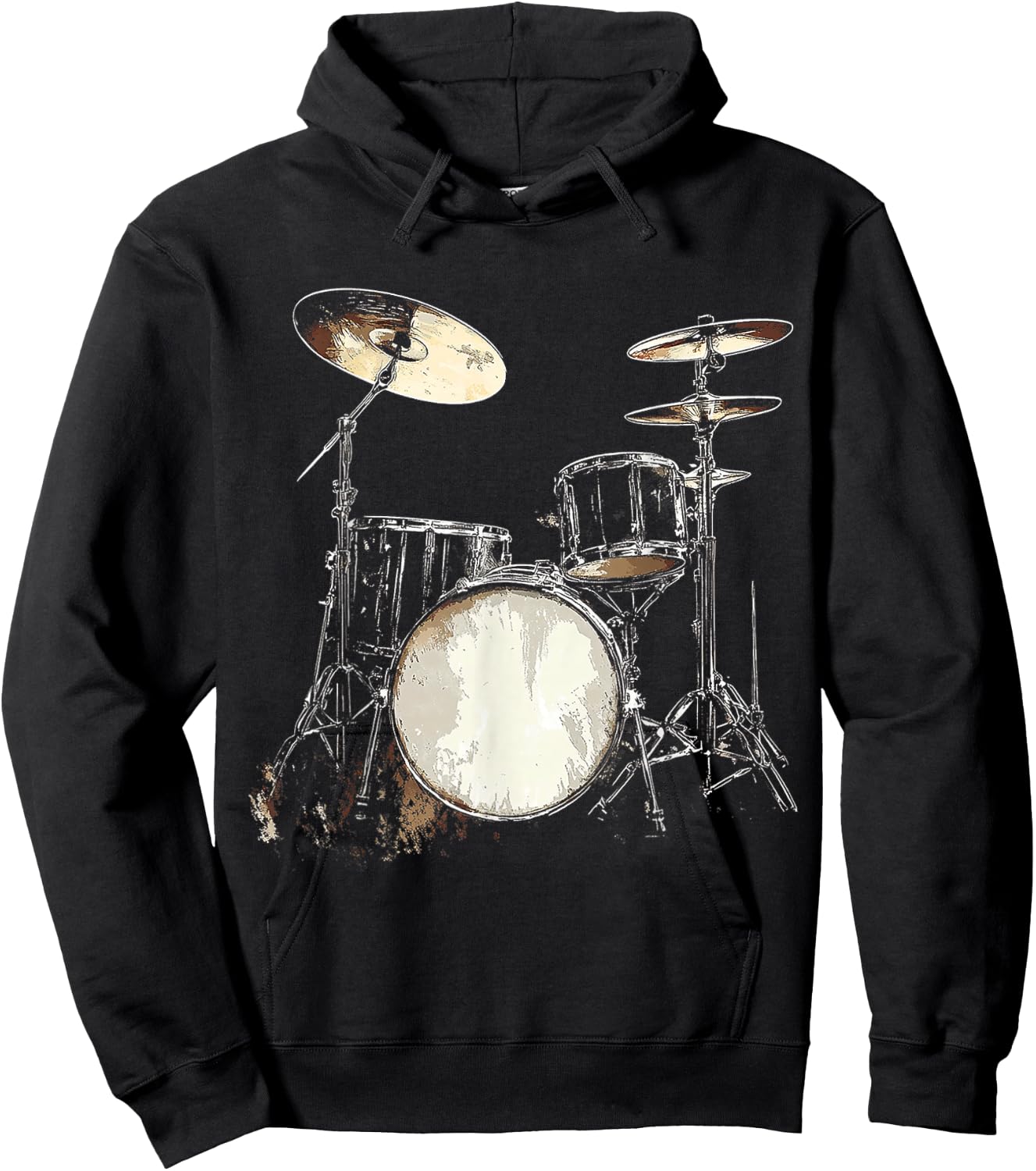 Drumset Music Instrument Motif Art Drumset Hoodie - Hoodie | Black