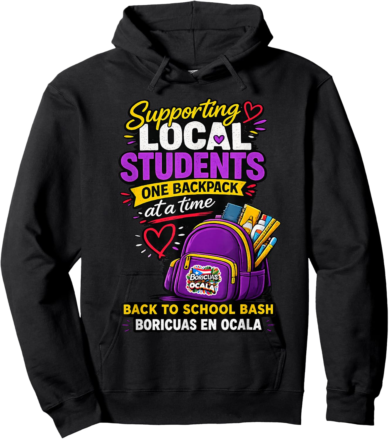 Supporting Local Students One Book Bag At A Time Hoodie - Hoodie | Black
