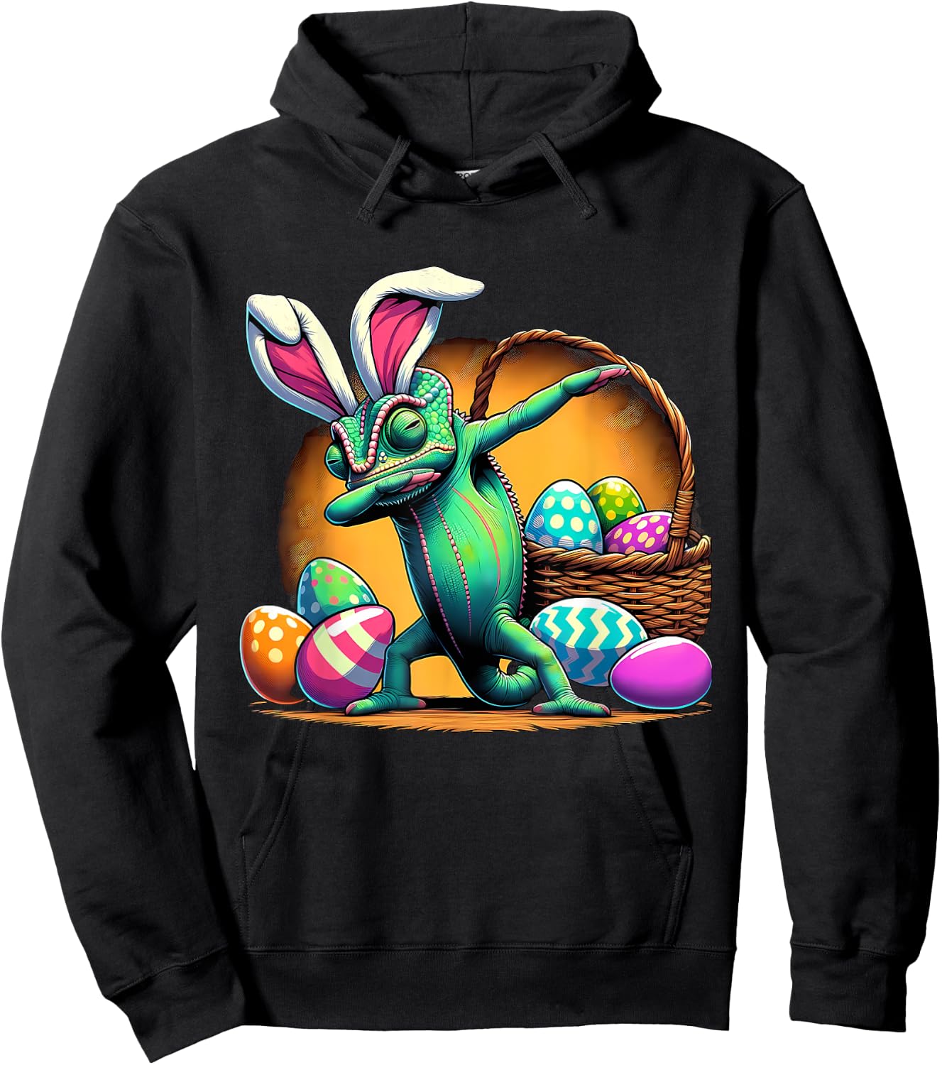 Dabbing Easter Bunny Chameleon Hoodie - Hoodie | Black