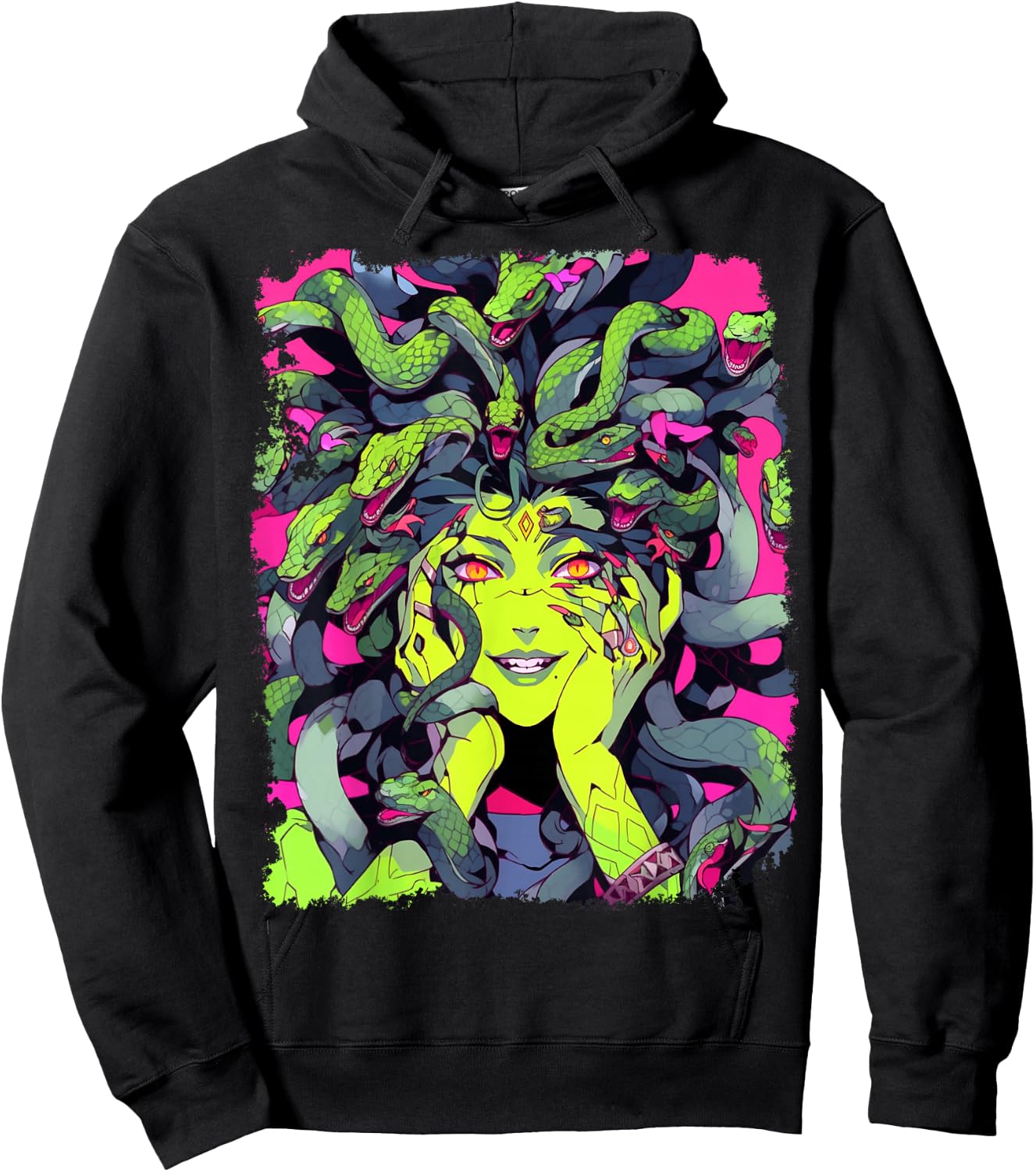 Feminine Greek Mythology Goddess Sexy Medusa Snakes Hair Hoodie - Hoodie | Black