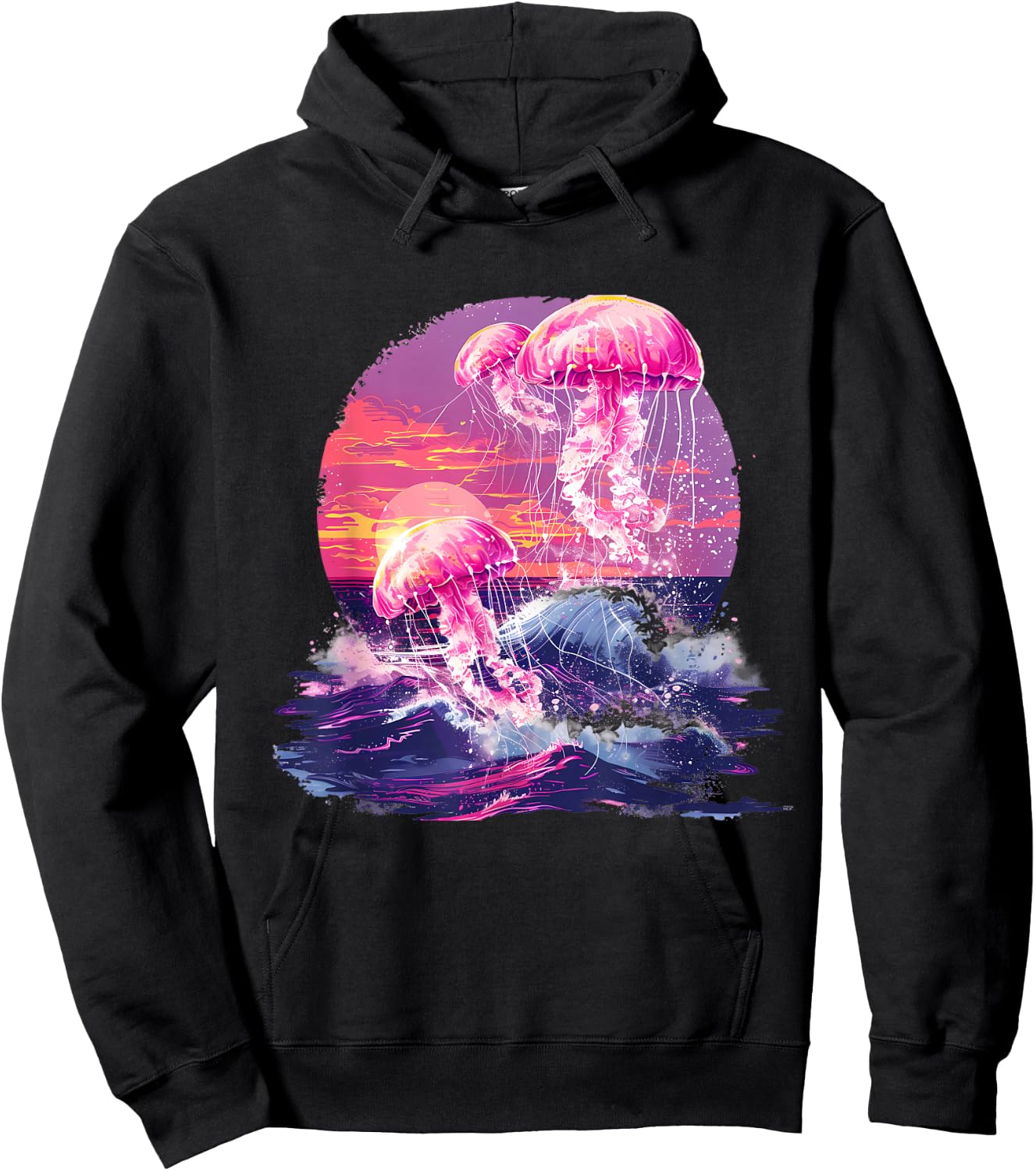 Jellyfish Sunset Ocean Sea Jellyfish Sea Ocean Animal Lover Hoodie - Hoodie | Black