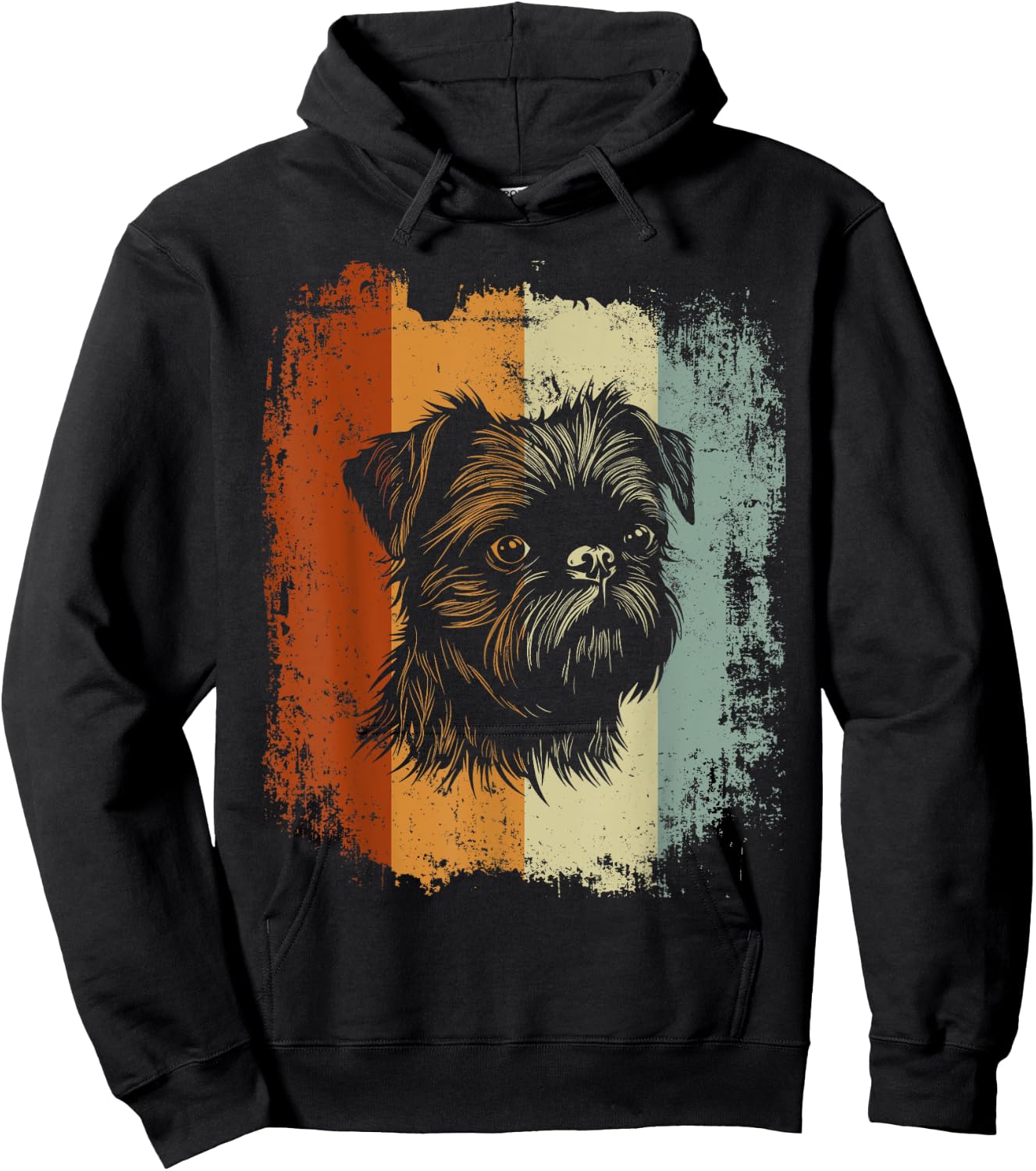 Retro Style Brussels Griffon Dog Hoodie - Hoodie | Black