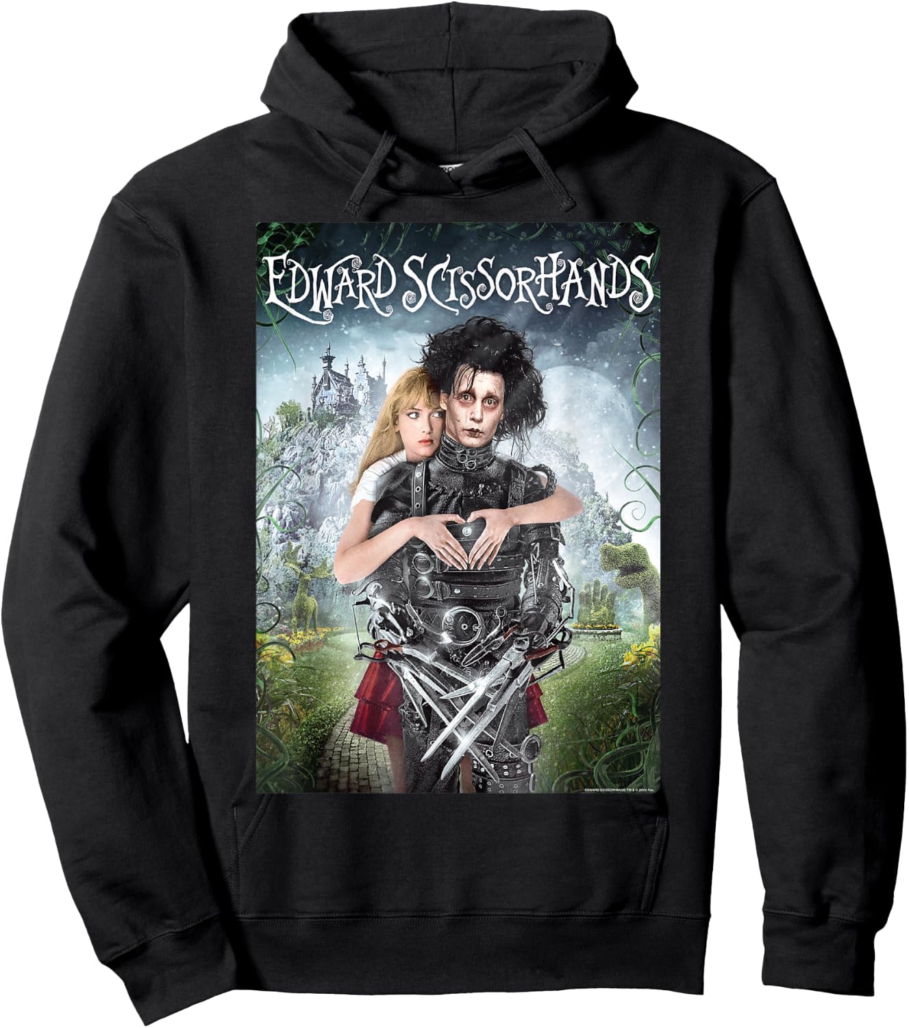Edward Scissorhands Anniversary Movie Art Kim and Edward , Black, S Hoodie - Hoodie | Black