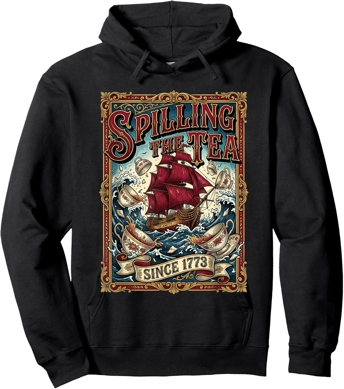 Spilling The Tea Since 1773 Men Women Hoodie - Hoodie | Black
