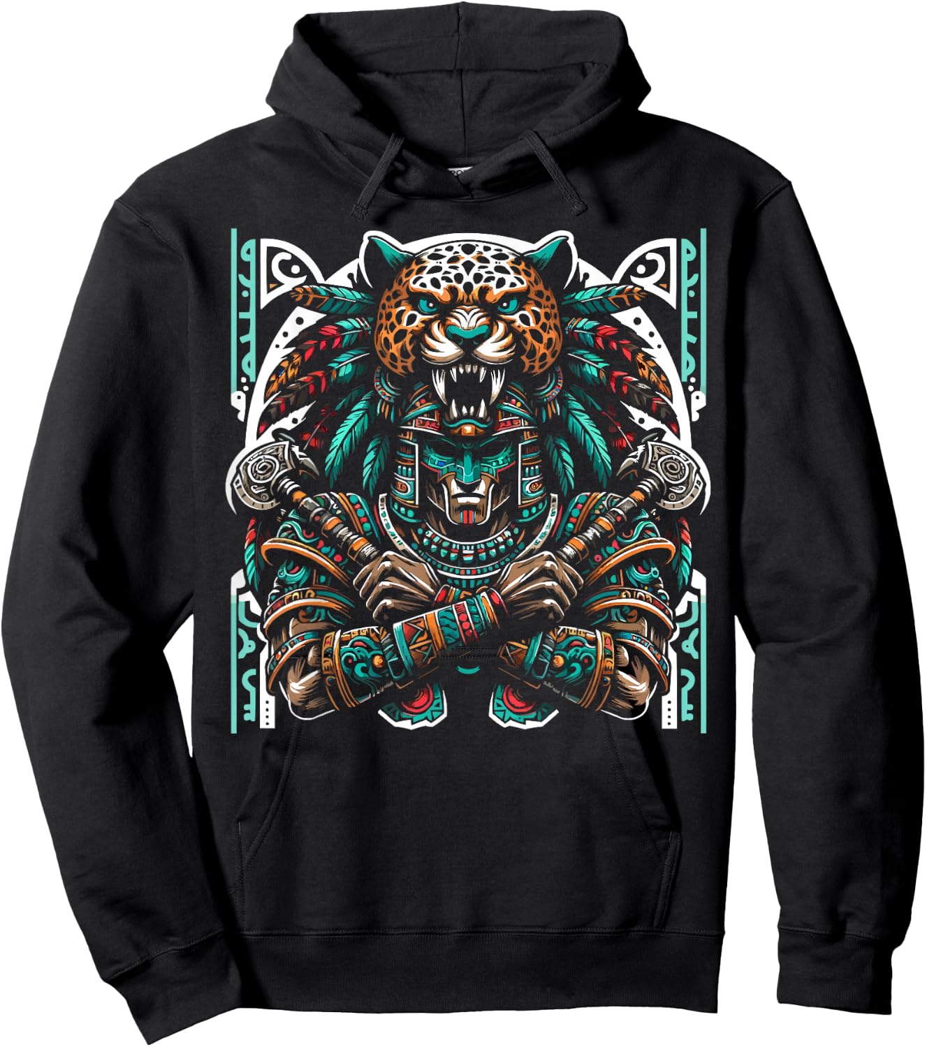 Aztec Jaguar Warrior Aztec Culture Mayan Indigenous Hoodie - Hoodie | Black