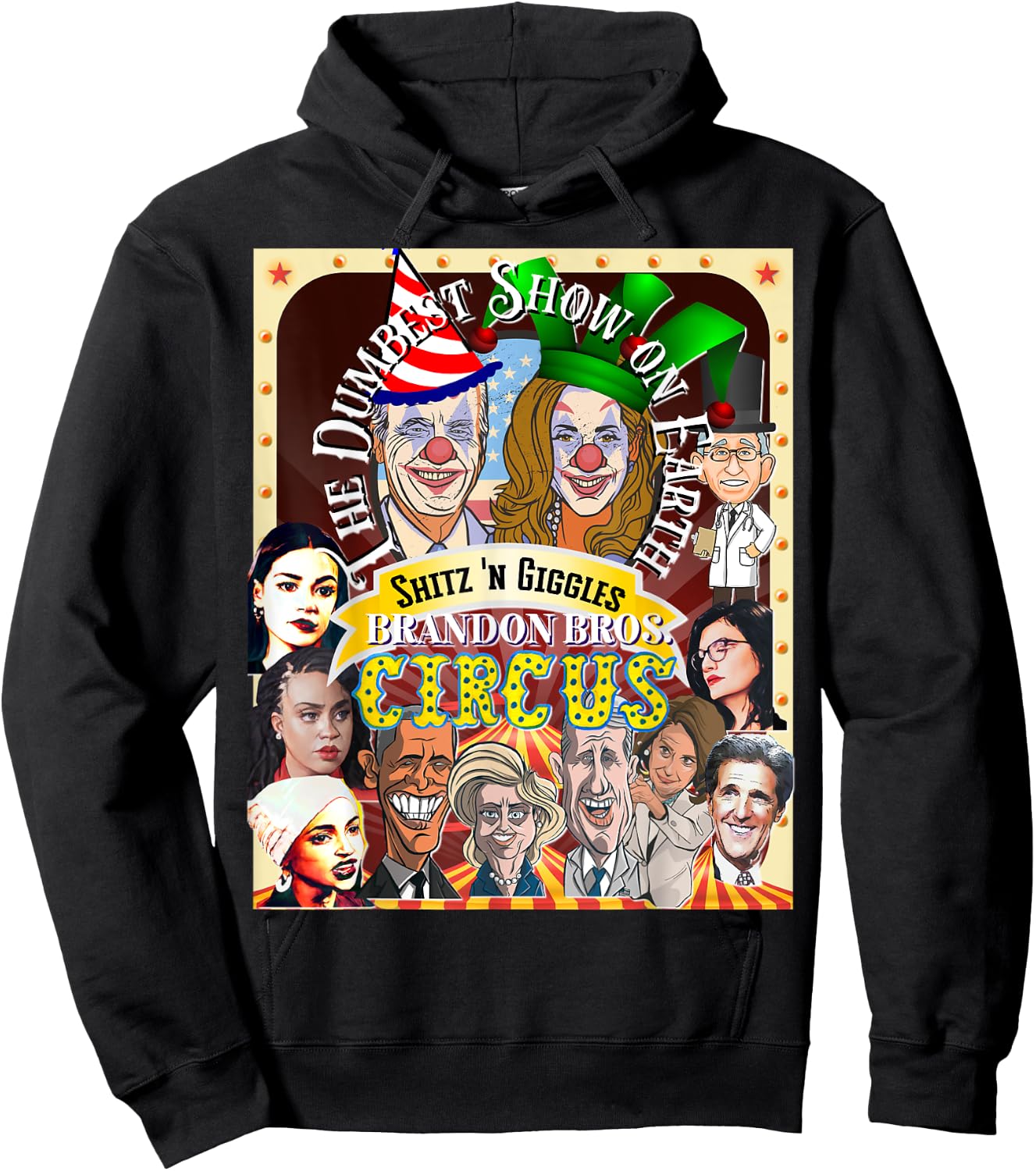 Biden Halloween Circus Dumbest Obama Funny Trump Halloween Hoodie - Hoodie | Black