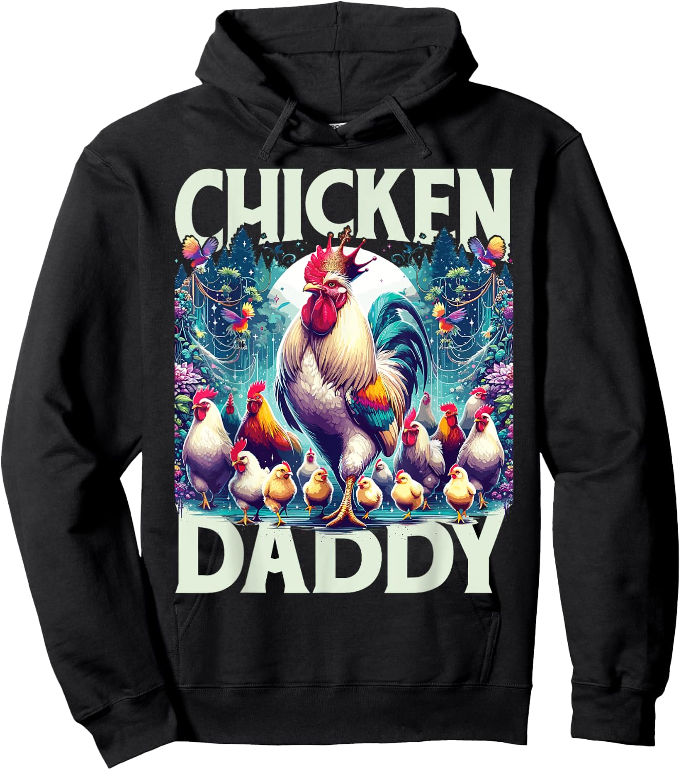 Rooster | Chicken Daddy | Men | Fathers Day | Chicken Lover Hoodie - Hoodie | Black