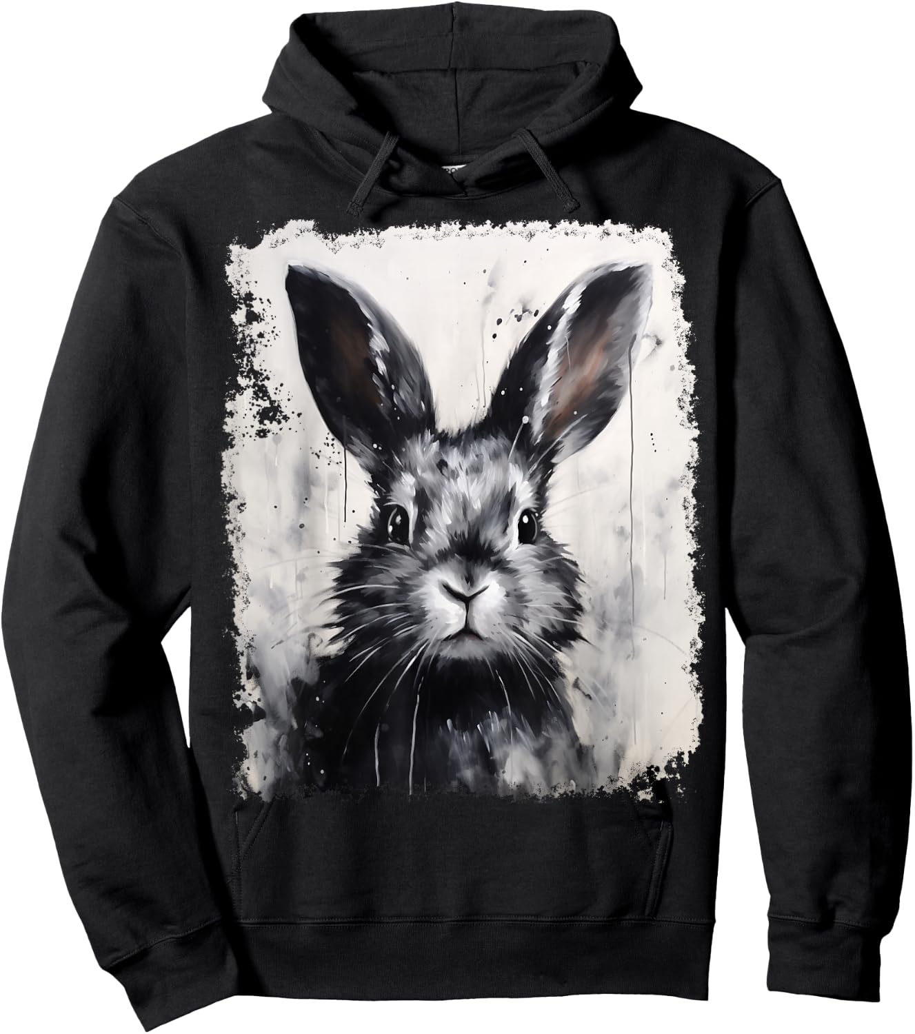 Pop Art Colorful Bunny Rabbit Black Hoodie - Hoodie | Black